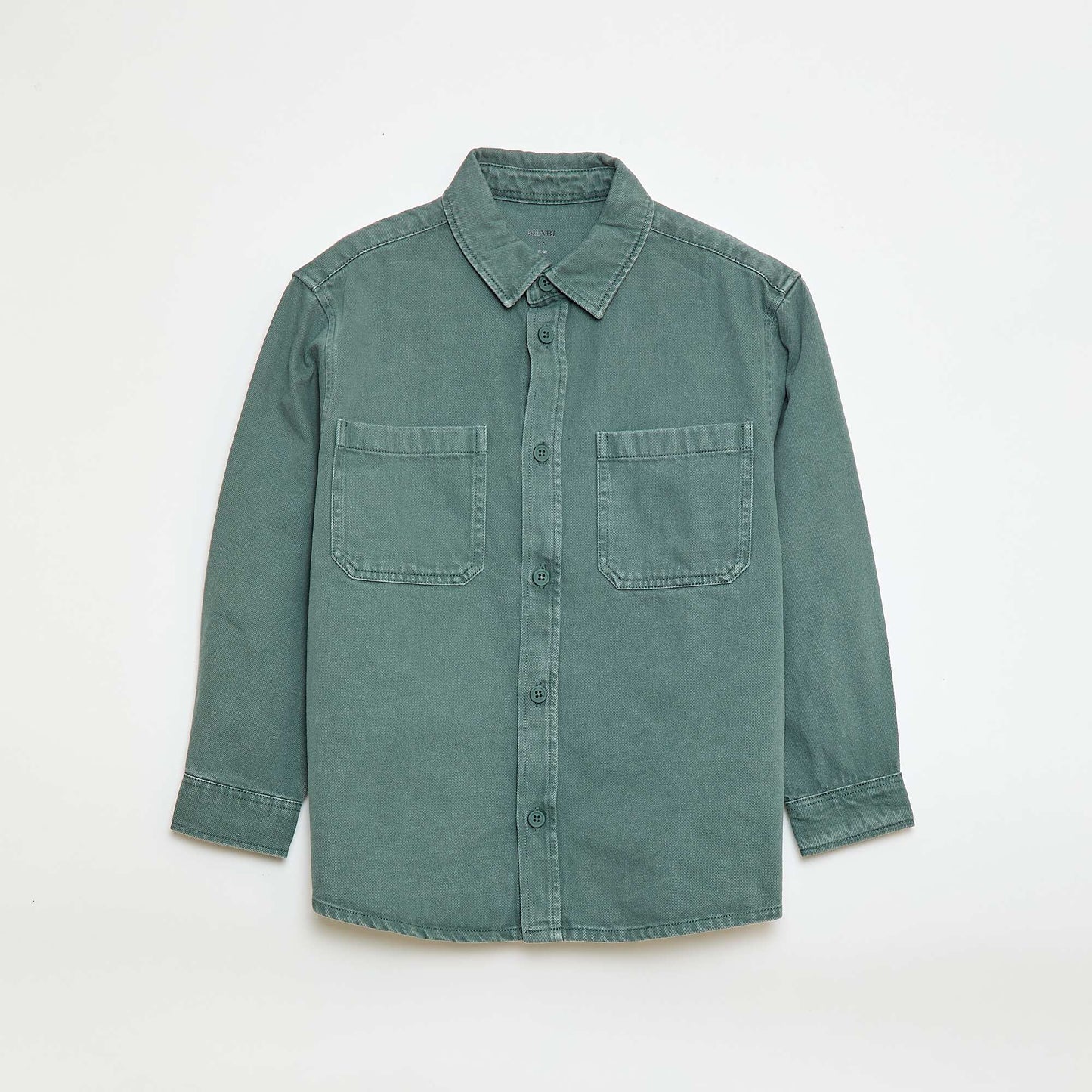 Twill Shirt with 2 Chest Patch Pockets GREEN