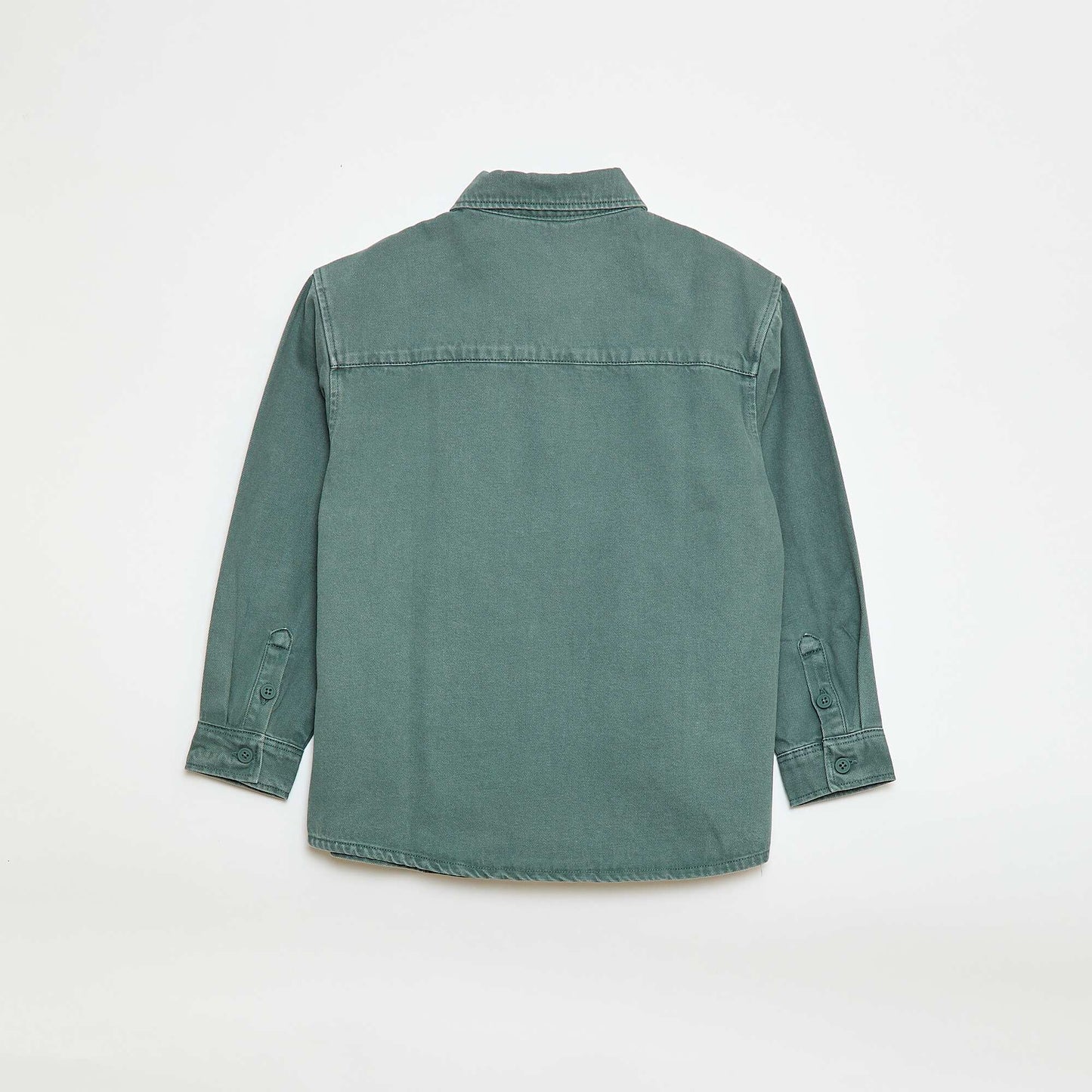 Twill Shirt with 2 Chest Patch Pockets GREEN