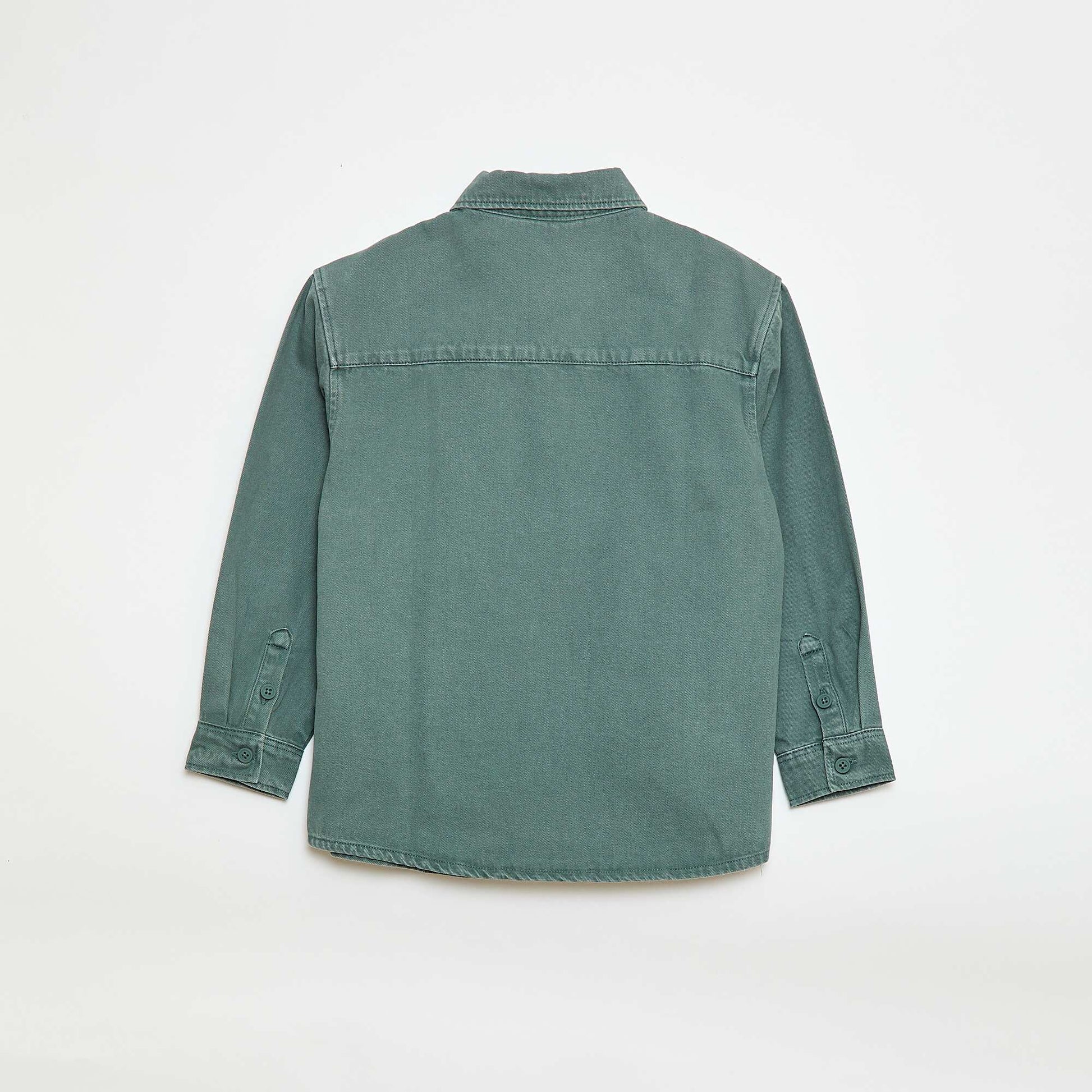 Twill Shirt with 2 Chest Patch Pockets GREEN