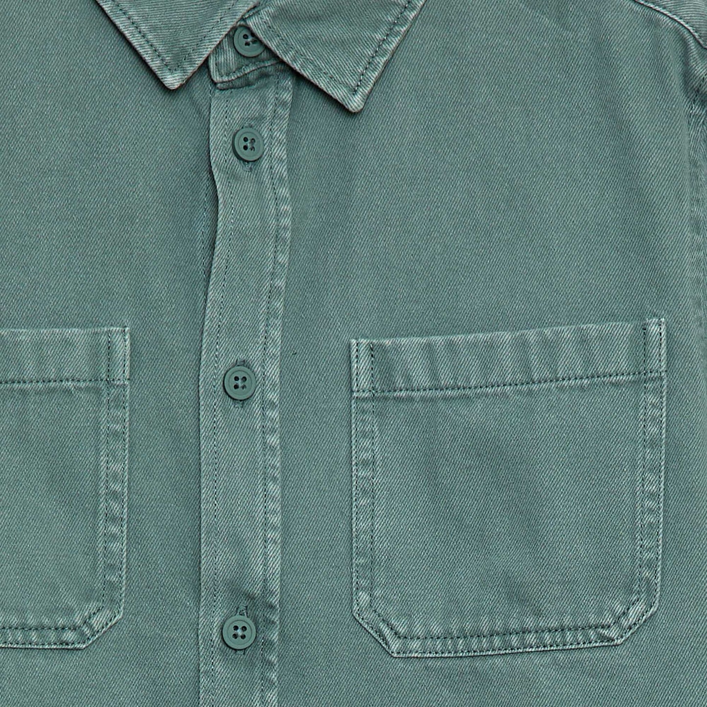 Twill Shirt with 2 Chest Patch Pockets GREEN