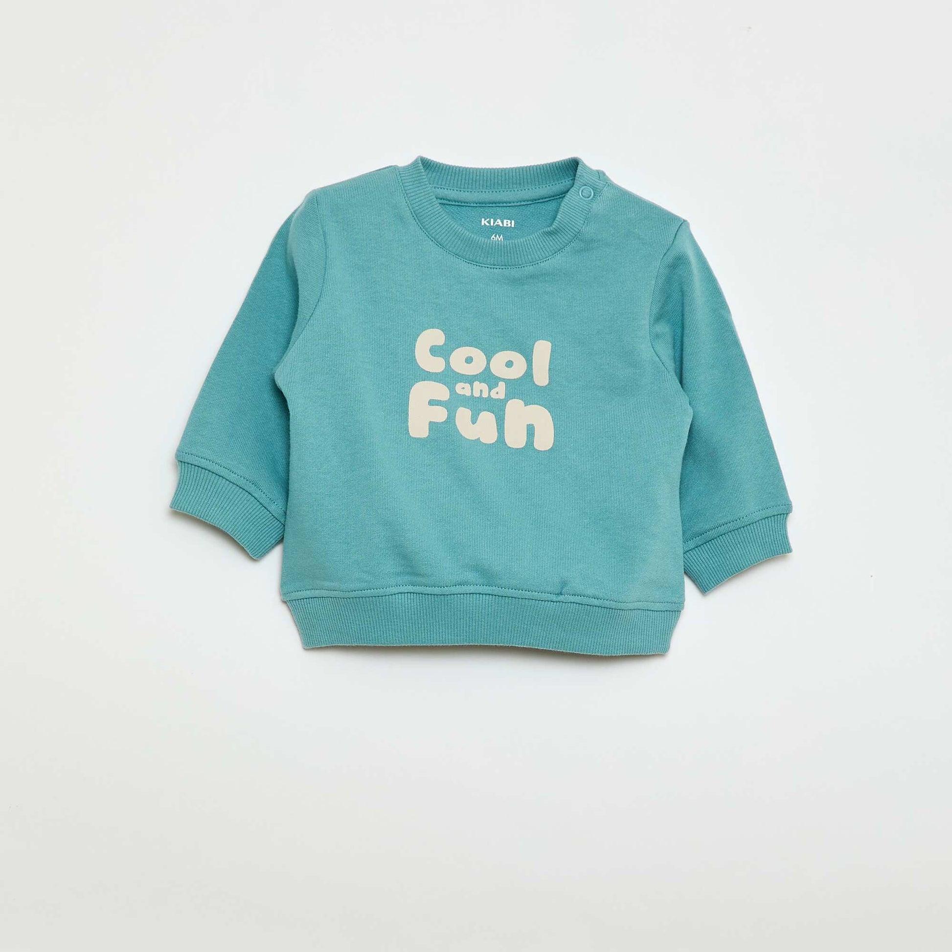 Lightweight Fleece Sweatshirt with Print BLUE