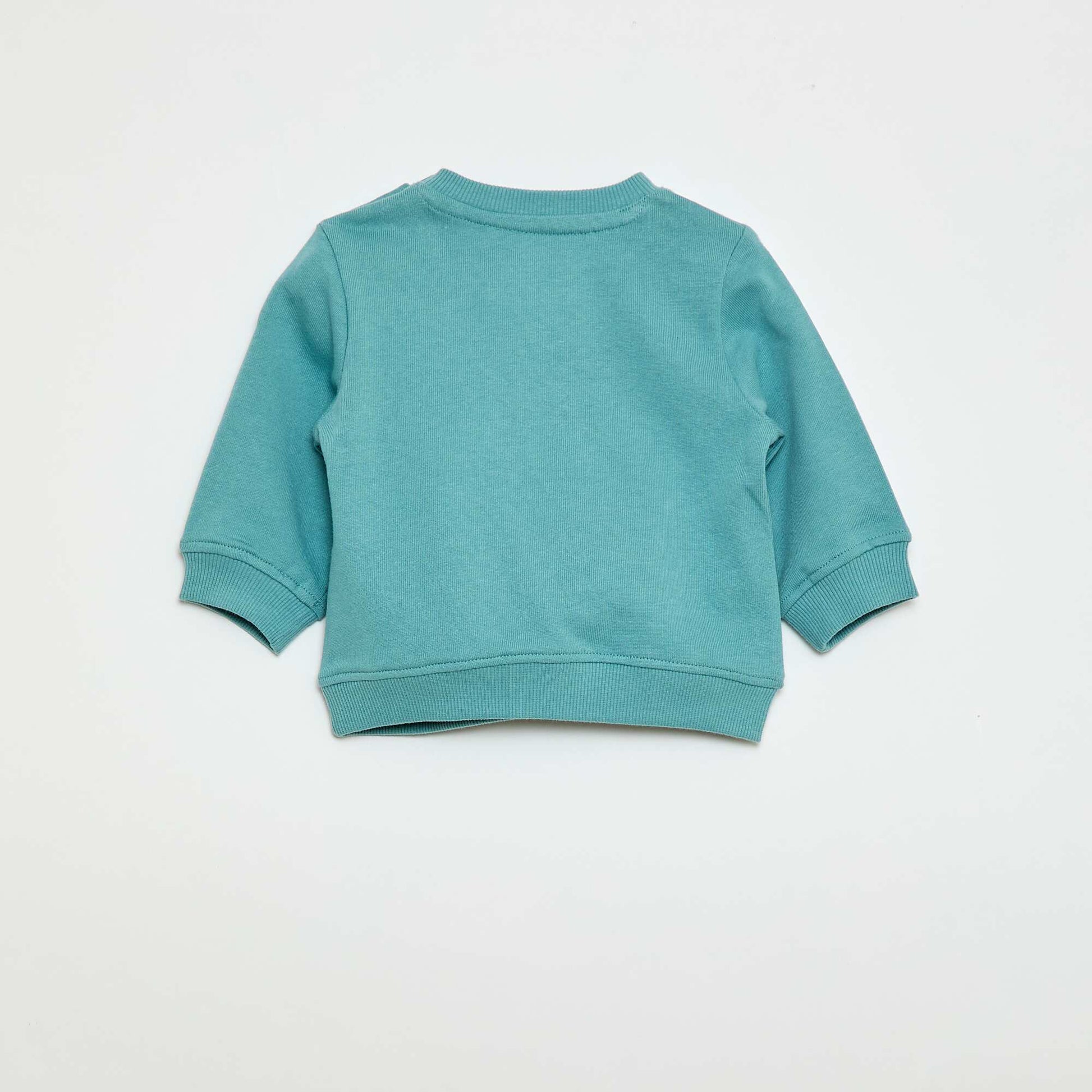 Lightweight Fleece Sweatshirt with Print BLUE