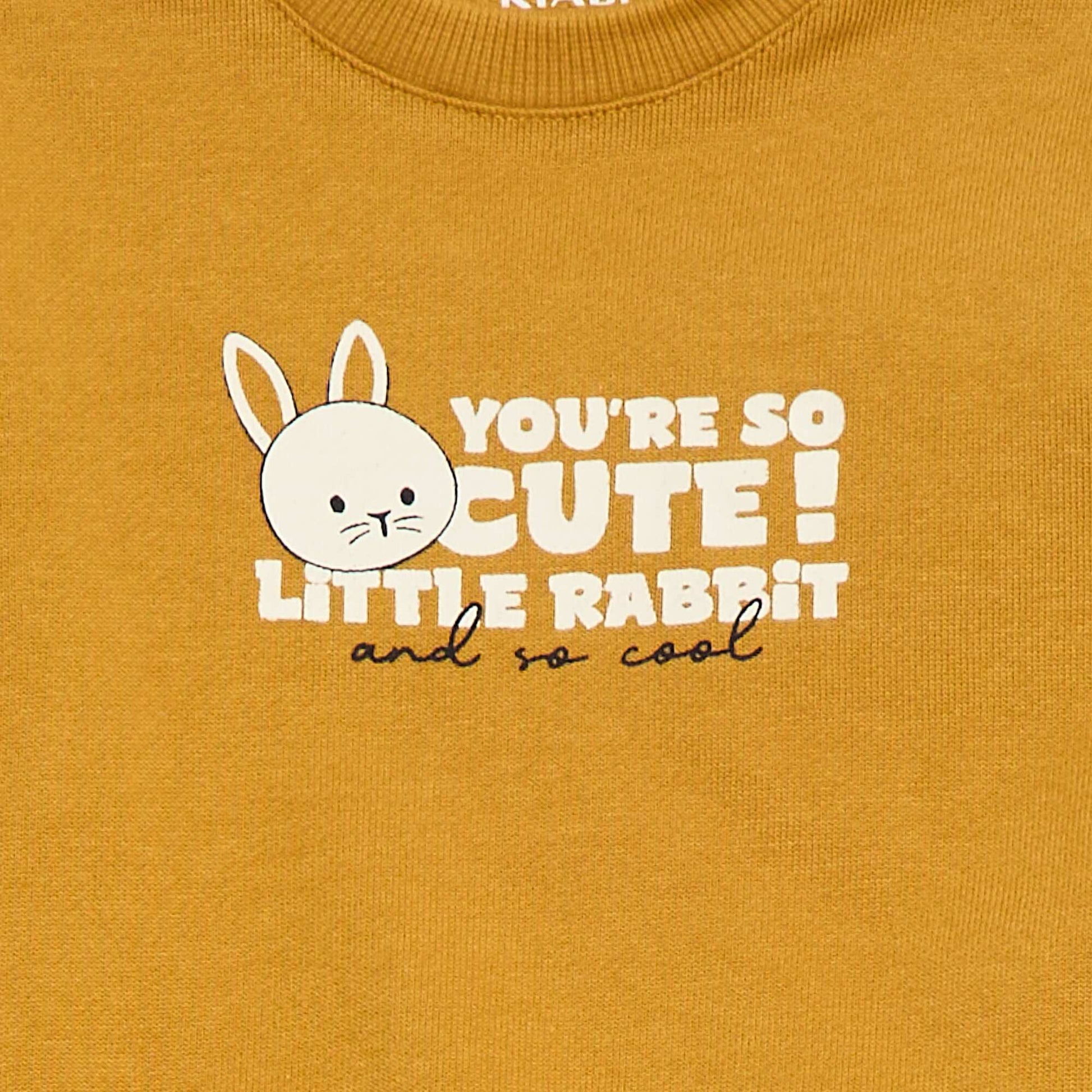 Lightweight Printed Fleece Sweatshirt YELLOW