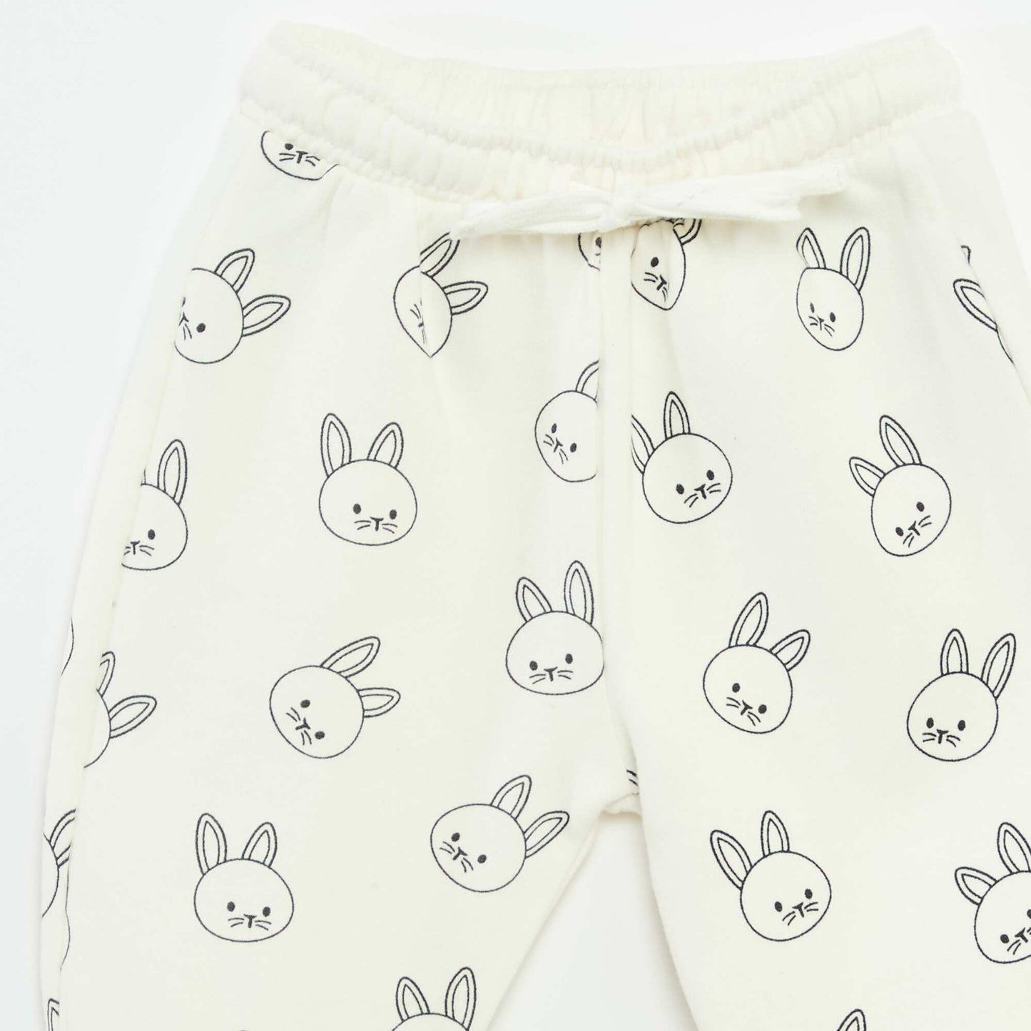 Fleece Joggers with Kangaroo Pocket and Novelty Ears WHITE
