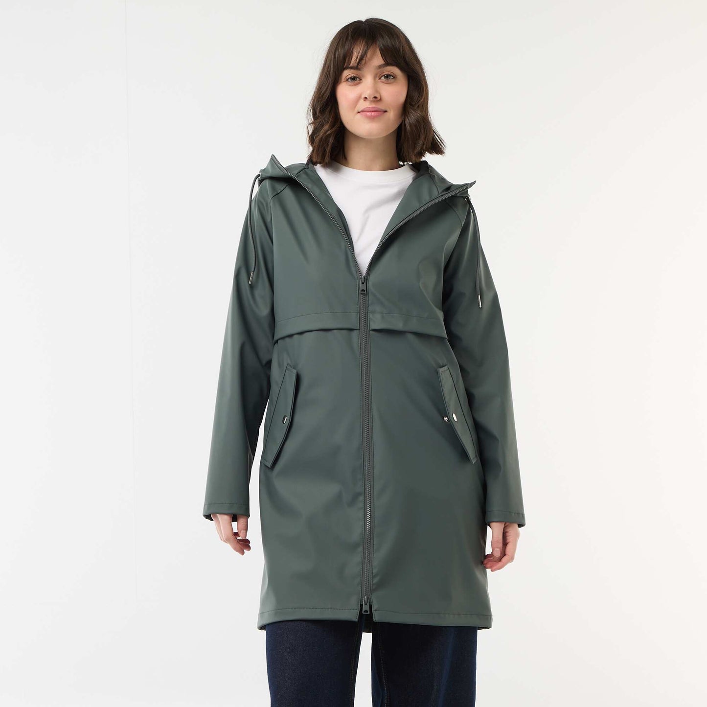Hooded Gummy Parka KHAKI