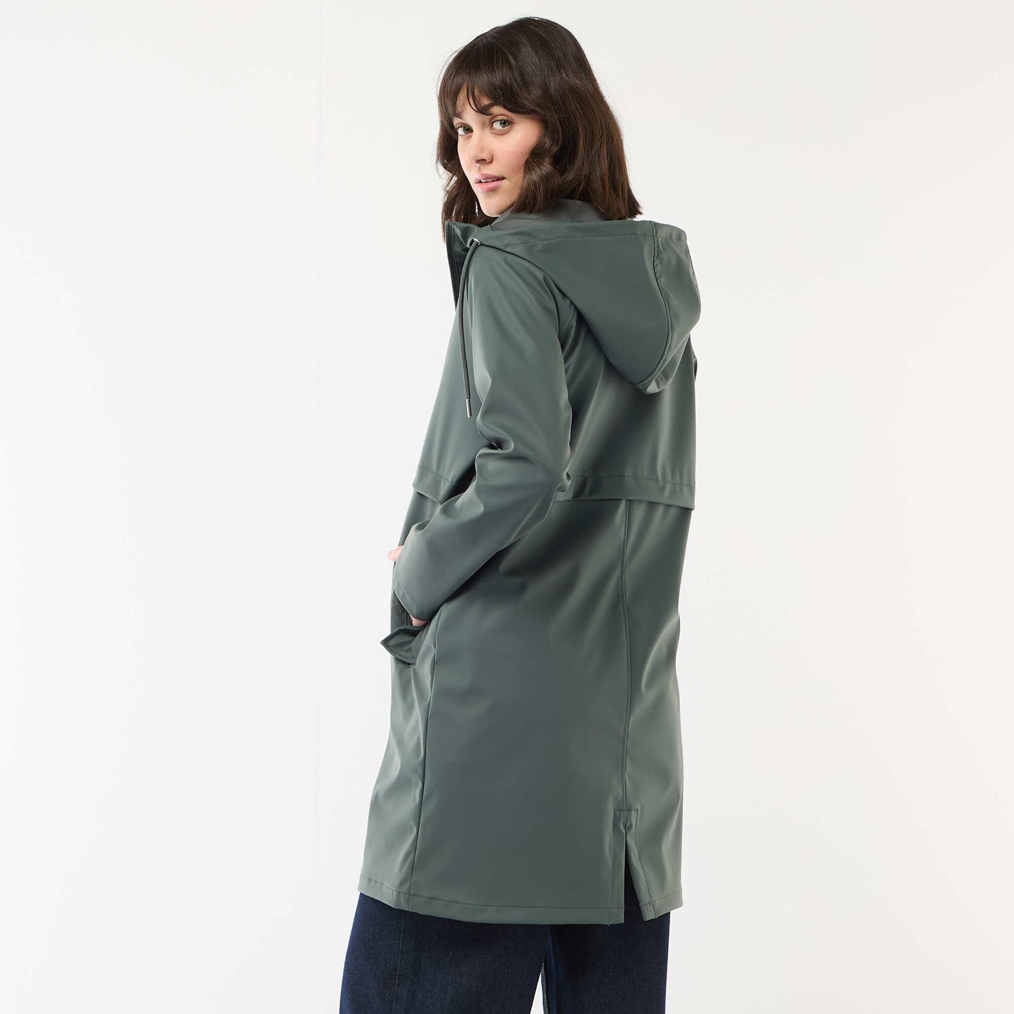 Hooded Gummy Parka KHAKI