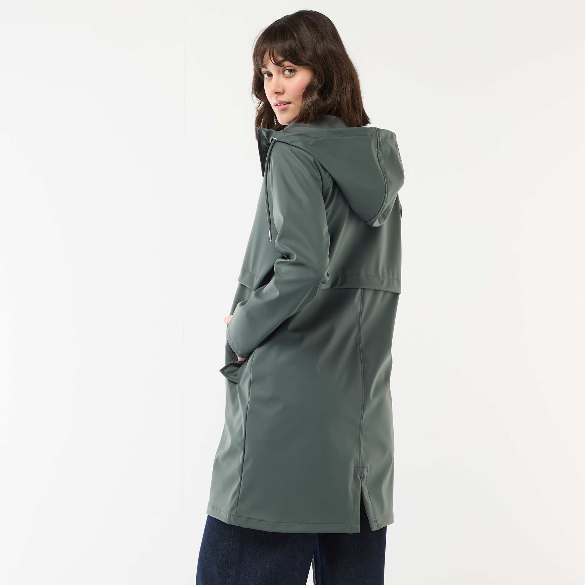 Hooded Gummy Parka KHAKI