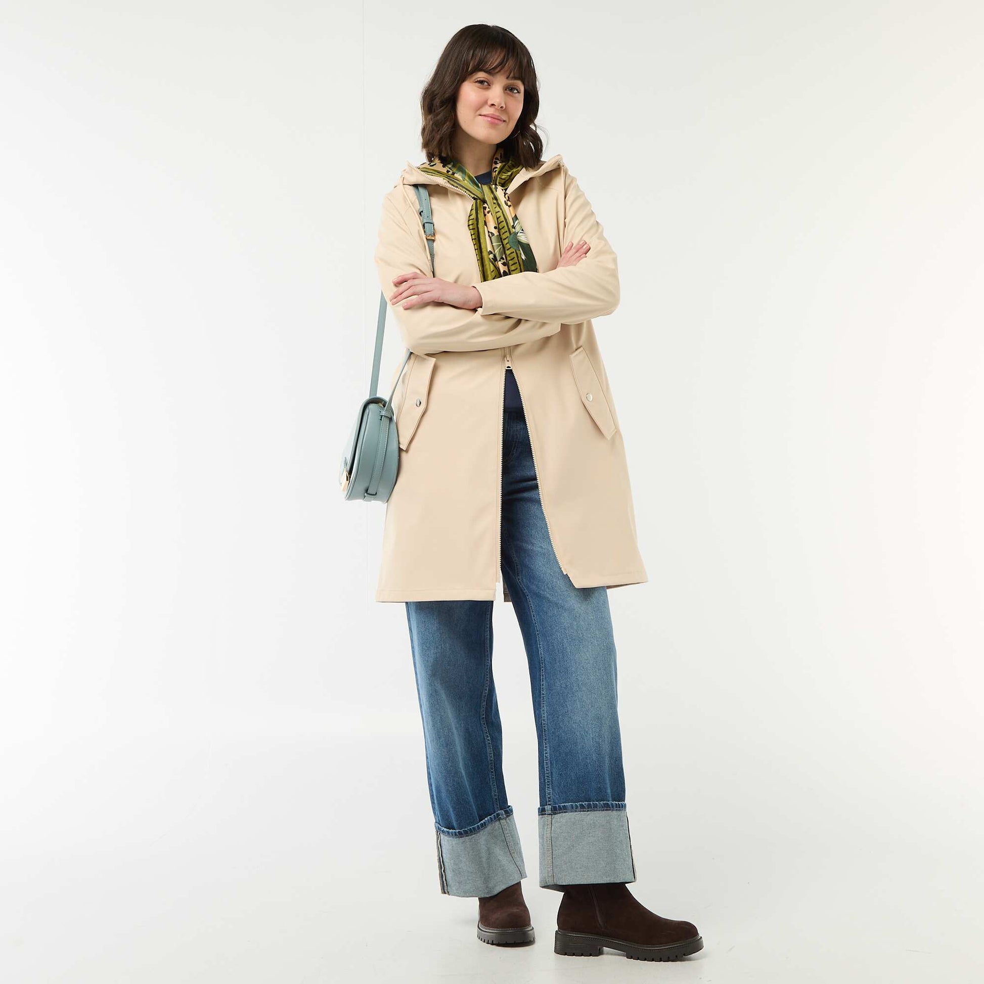 Hooded Gummy Parka BEIGE
