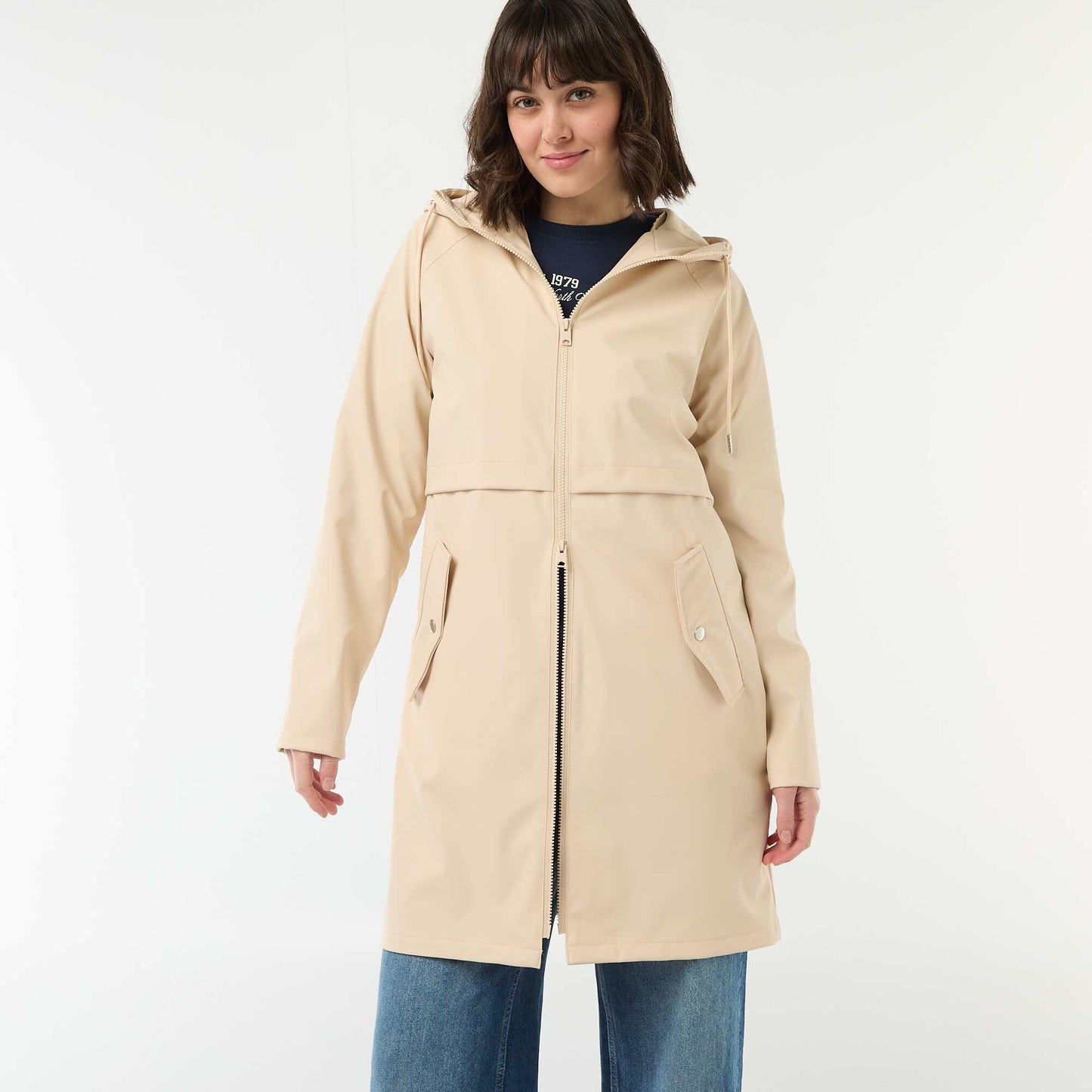 Hooded Gummy Parka BEIGE