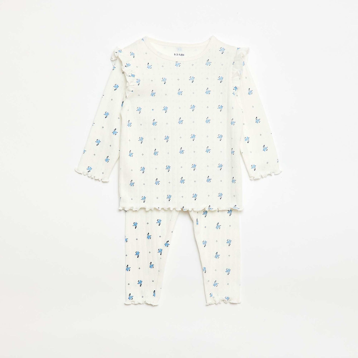 Pointelle Knit Pajama Set - 2 Piece BEIGE