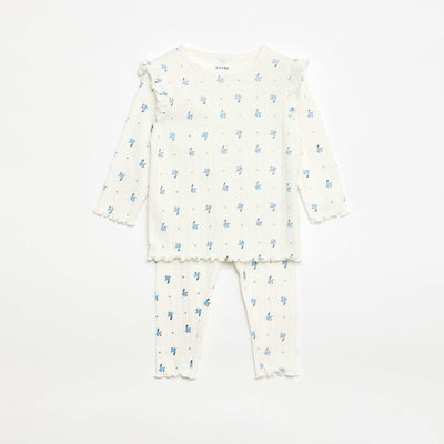 Pointelle Knit Pajama Set - 2 Piece BEIGE
