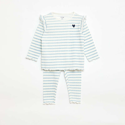 Pointelle Knit Pajama Set - 2 Piece BEIGE