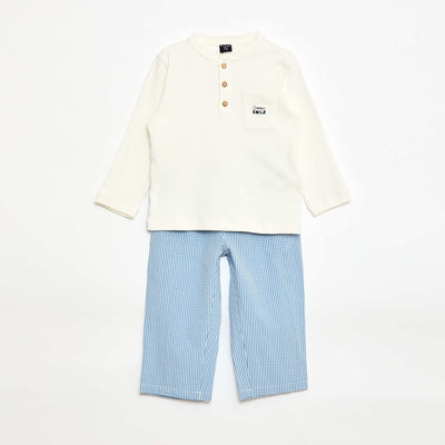 Long Pajama Set - 2 Pieces BLUE
