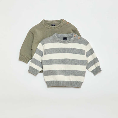 2-Pack Compact Knit Sweaters GREY