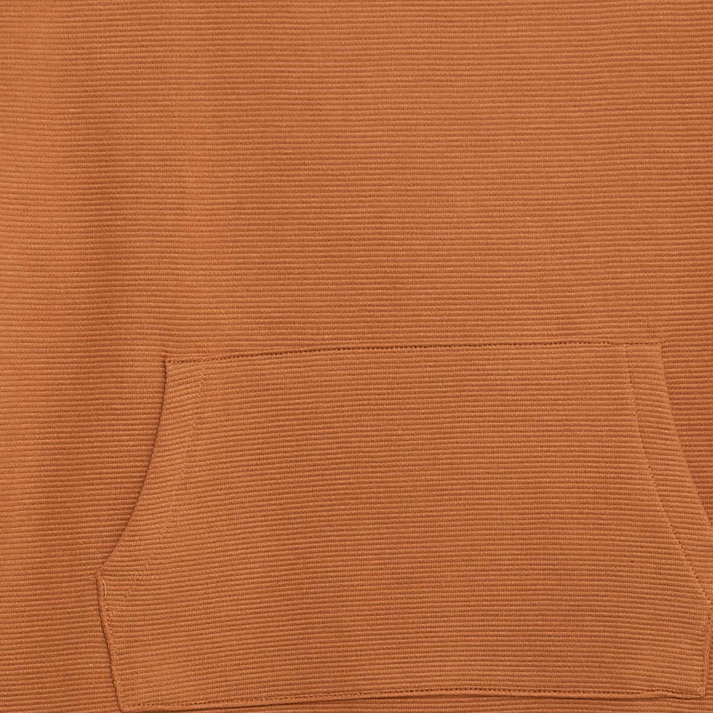 T-shirt with Ottoman Knit Kangaroo Pocket BROWN
