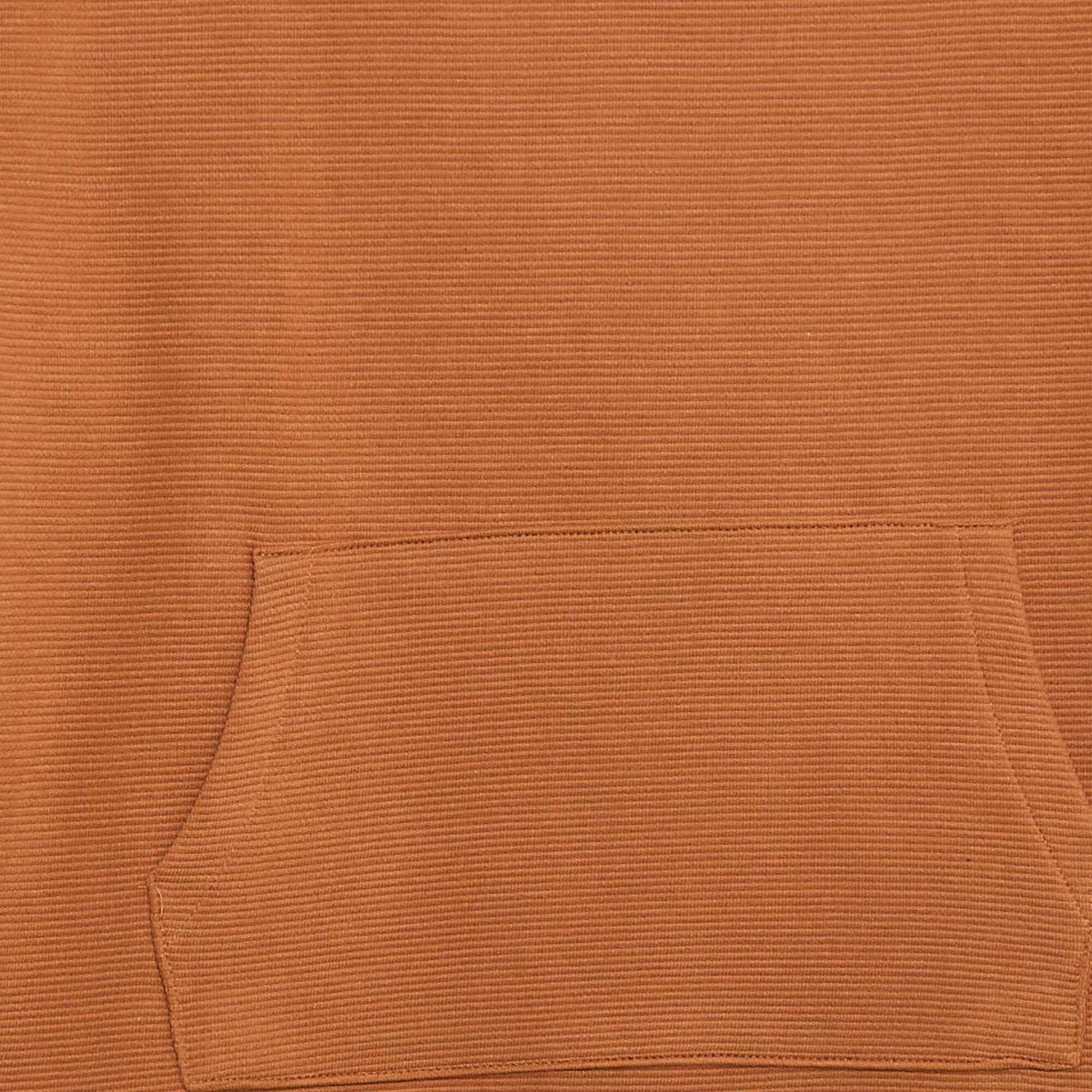 T-shirt with Ottoman Knit Kangaroo Pocket BROWN