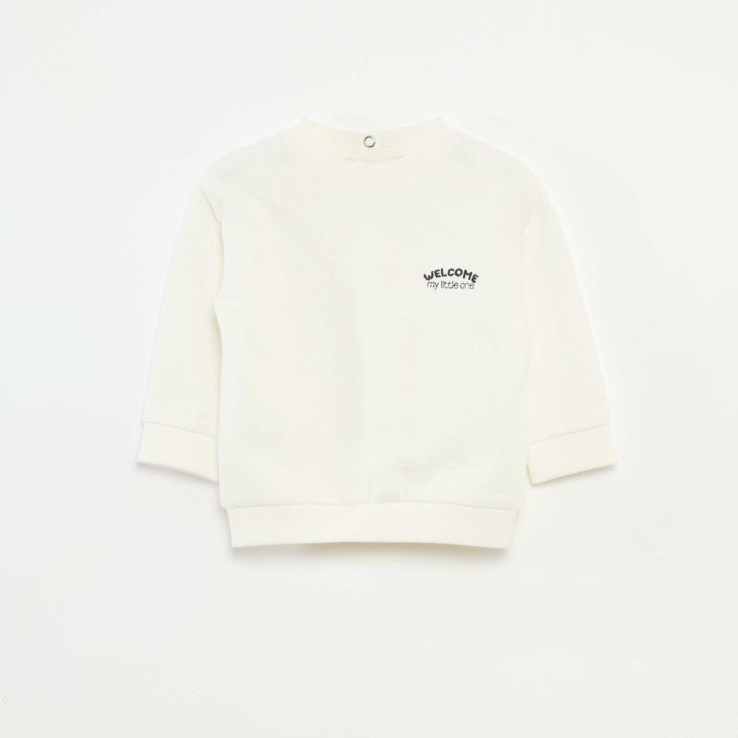 Thick T-shirt with Embroidered Animal WHITE