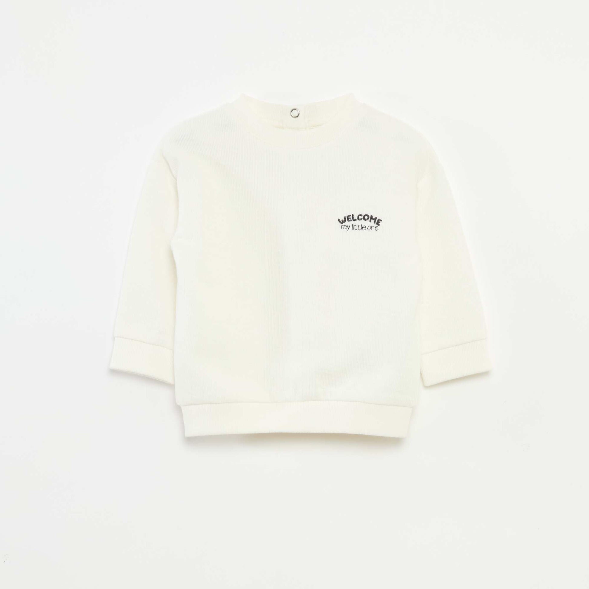 Thick T-shirt with Embroidered Animal WHITE