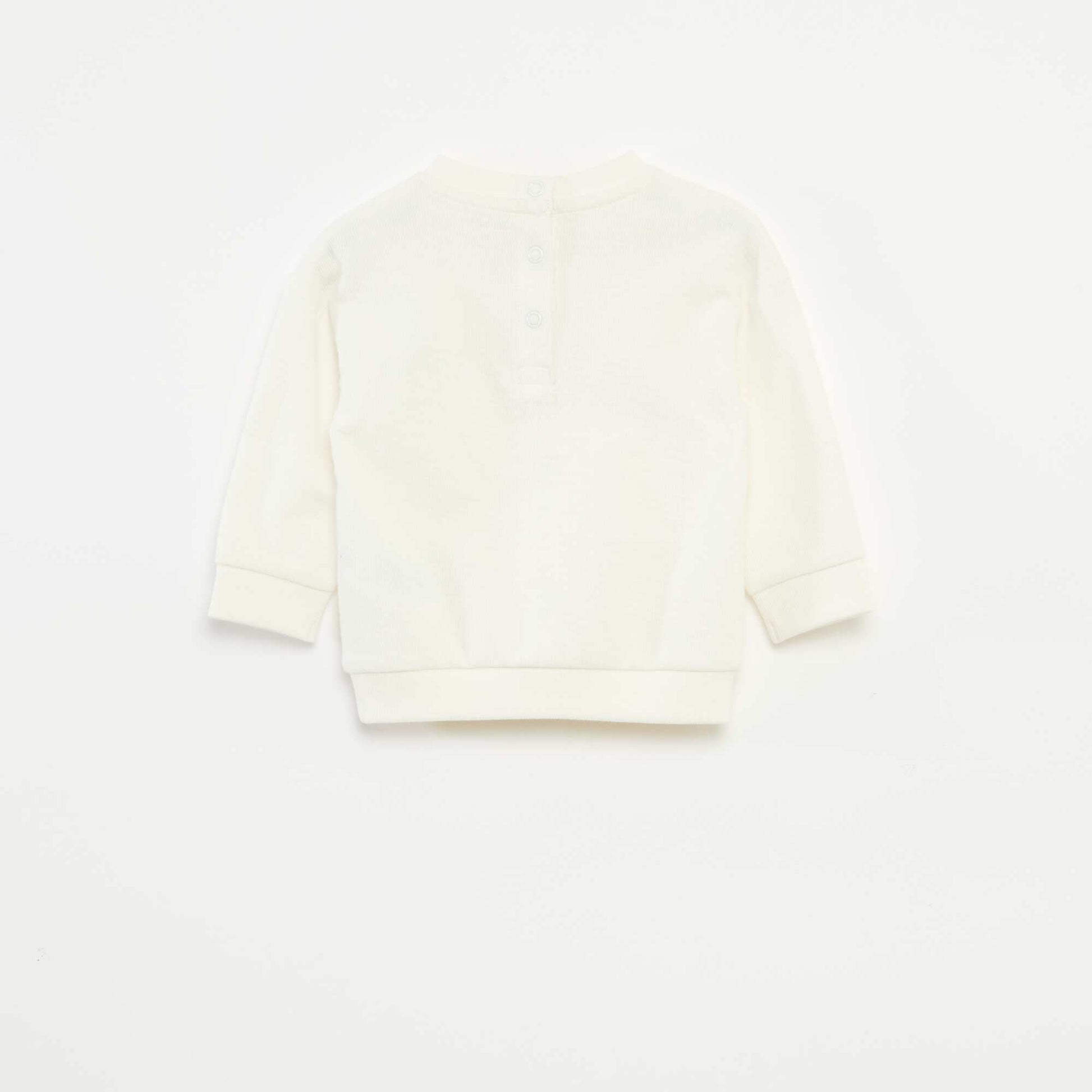 Thick T-shirt with Embroidered Animal WHITE
