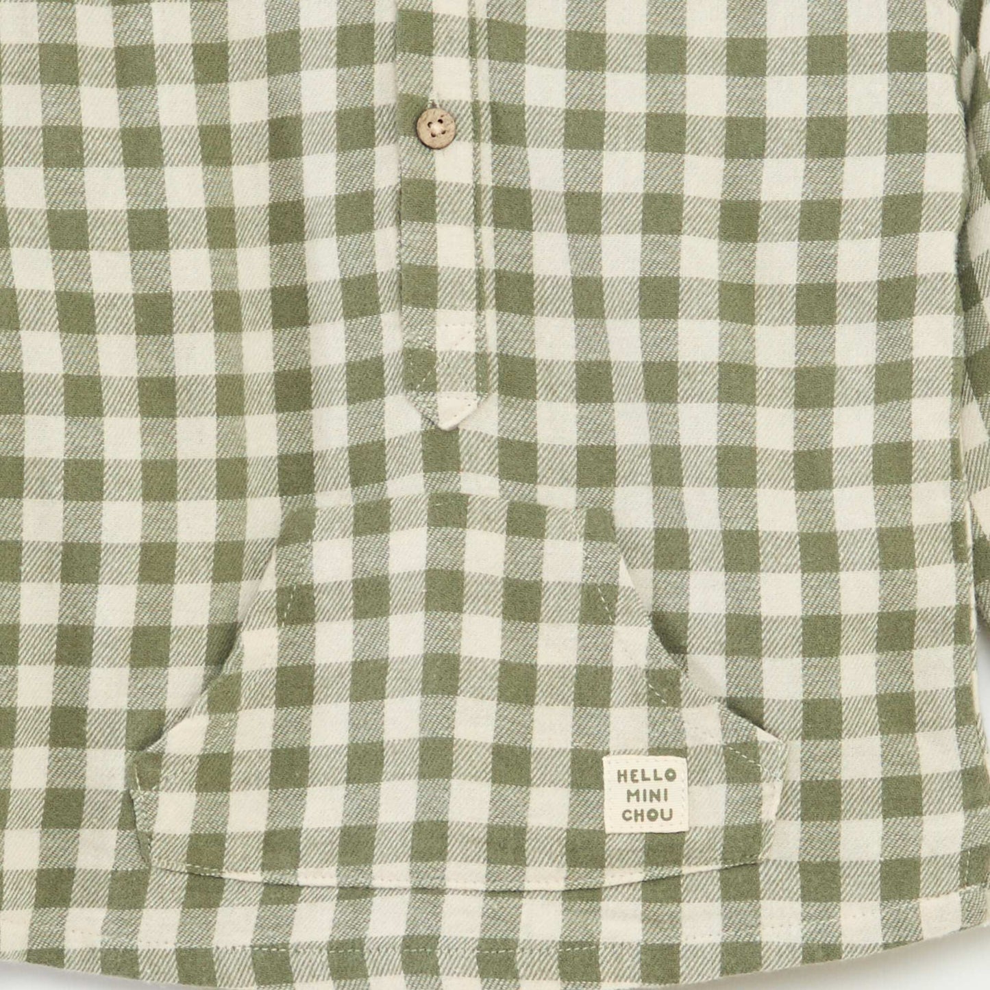 Hooded Shirt with Kangaroo Pocket KHAKI