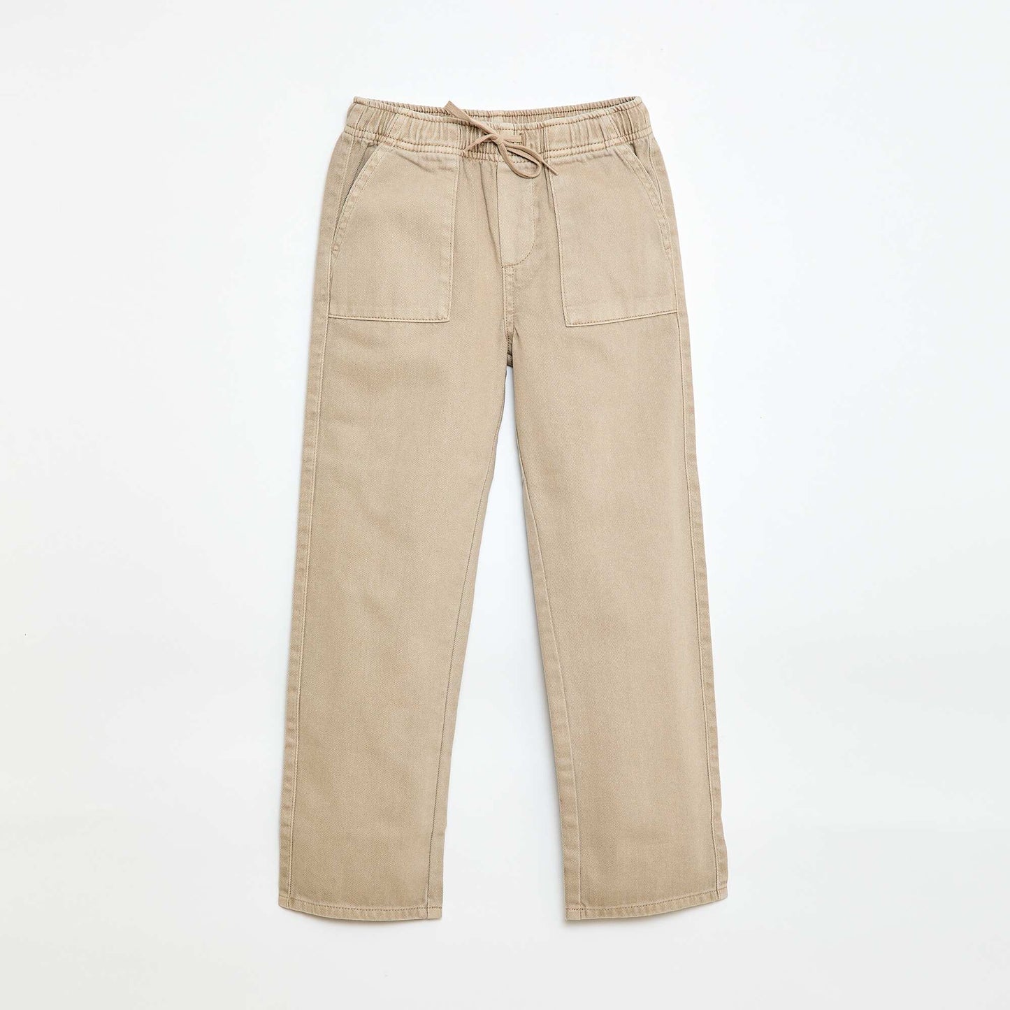 Joggers with Elasticated Waistband and Drawstring BEIGE