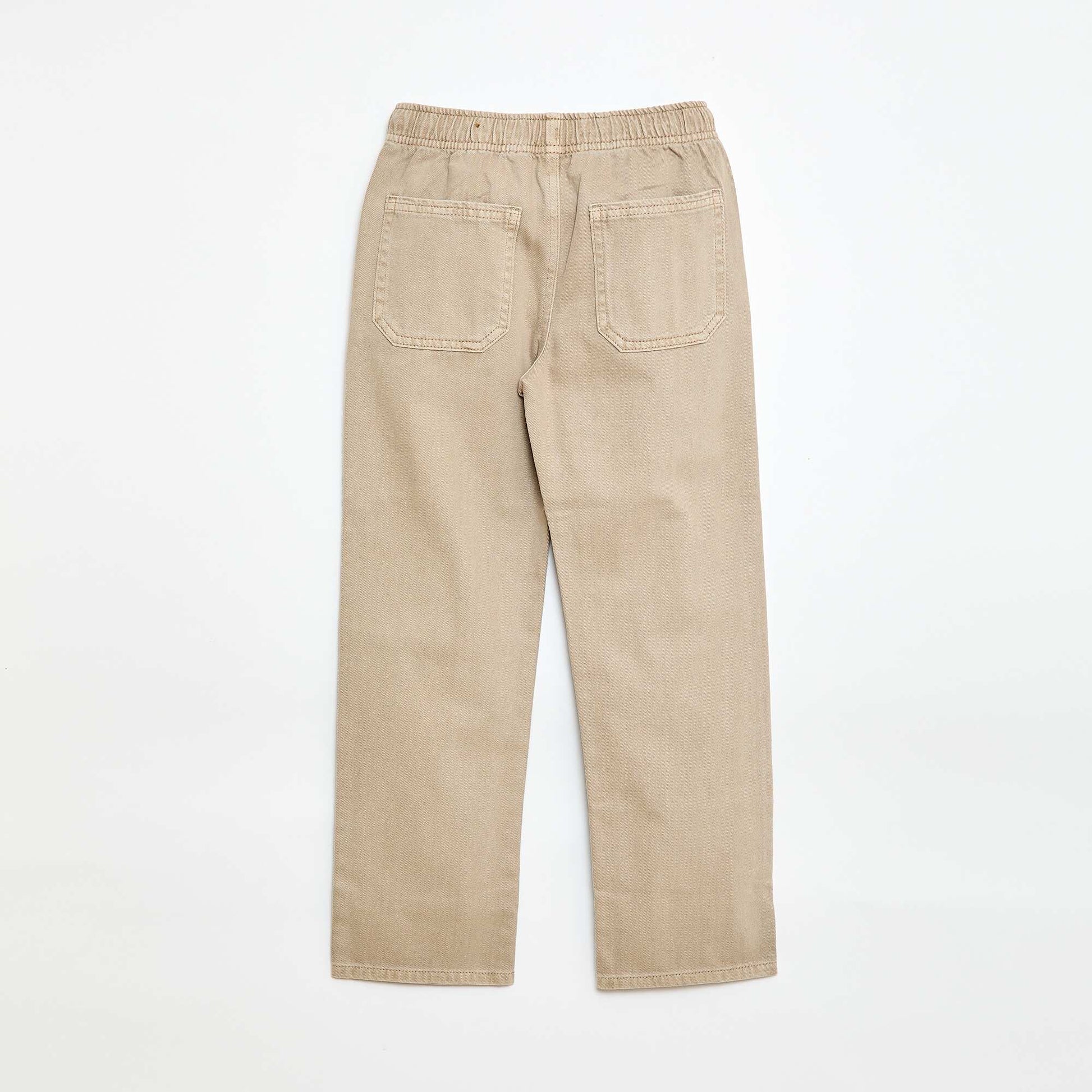 Joggers with Elasticated Waistband and Drawstring BEIGE
