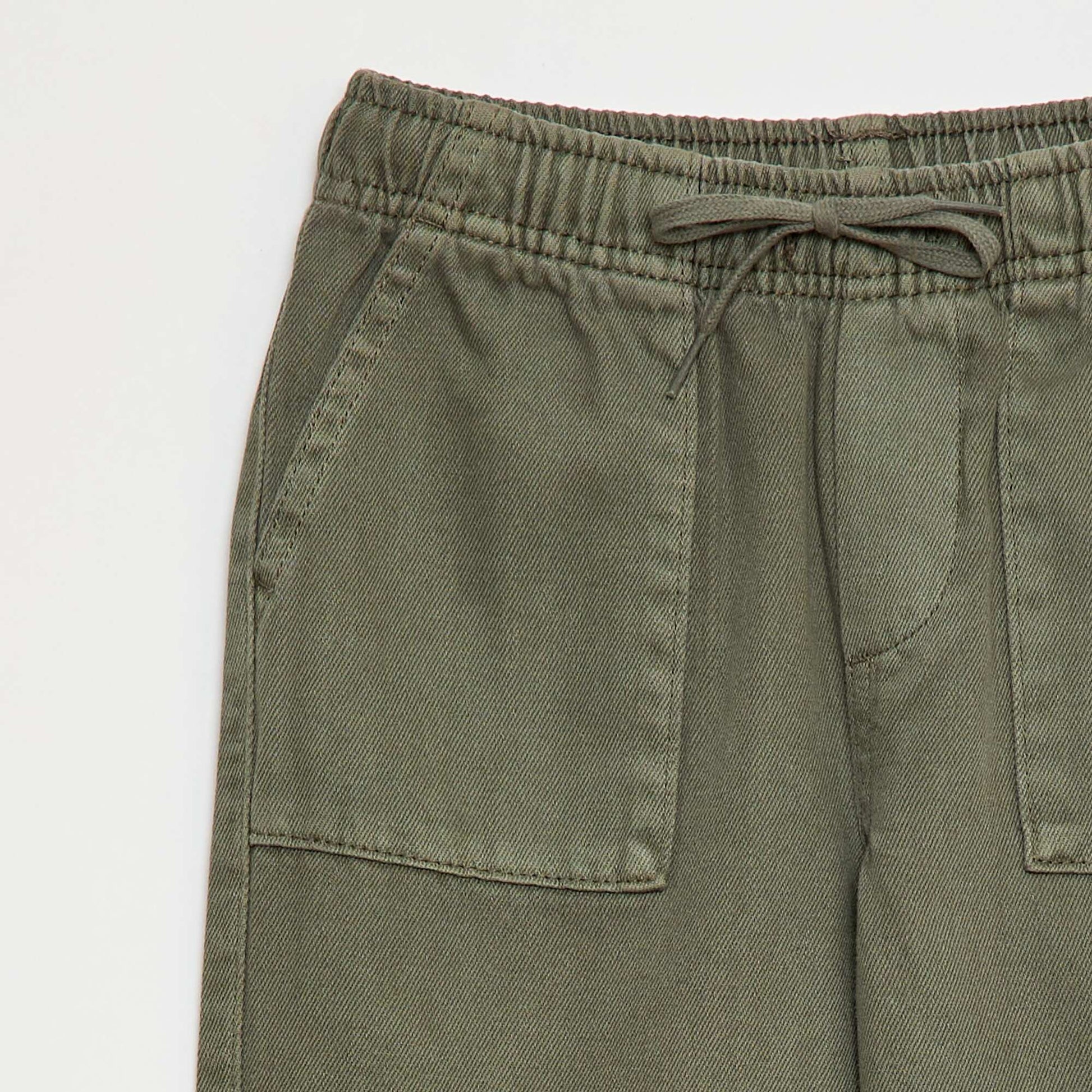 Joggers with Elasticated Waistband and Drawstring GREEN