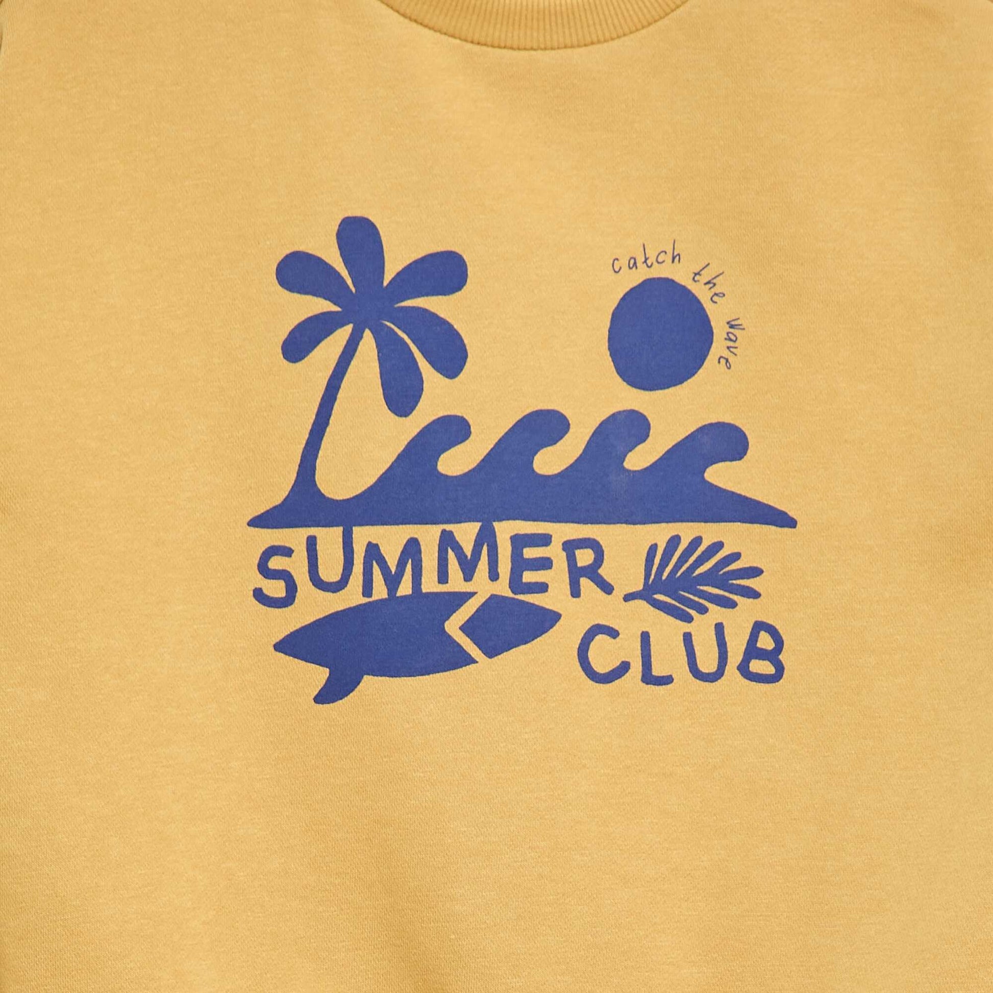 Printed Crew Neck Sweatshirt YELLOW