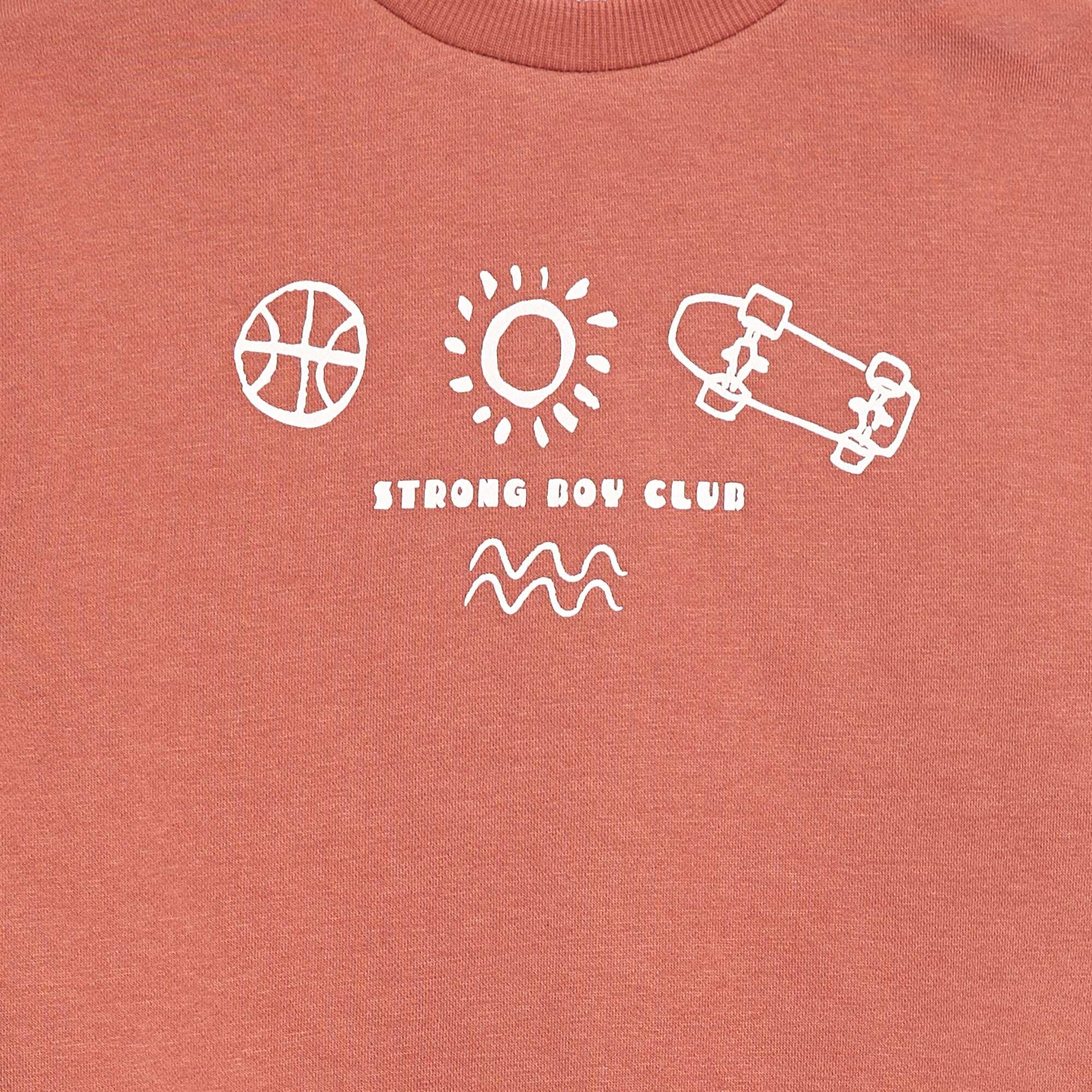 Printed Crew Neck Sweatshirt RED