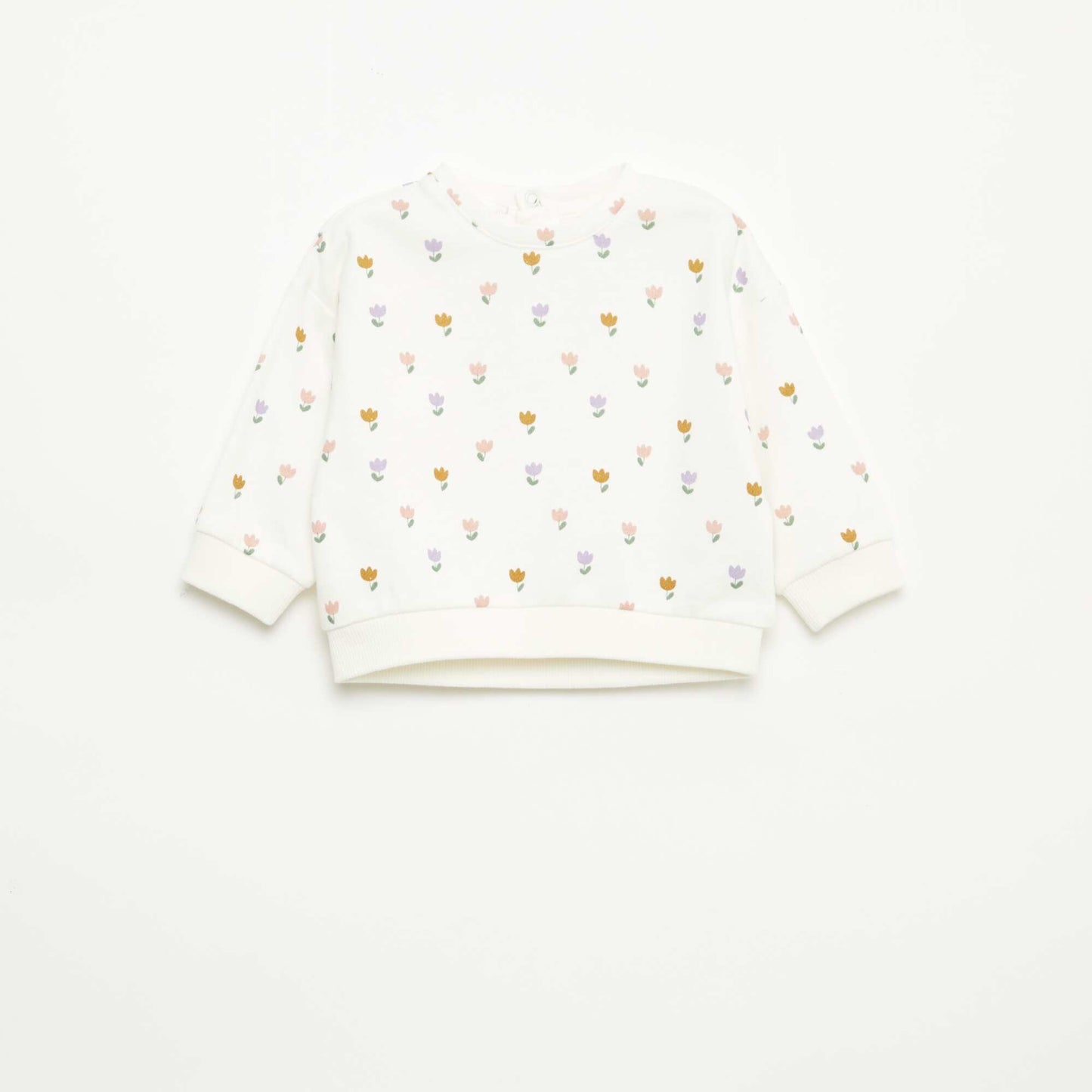 Patterned Fleece Sweatshirt WHITE