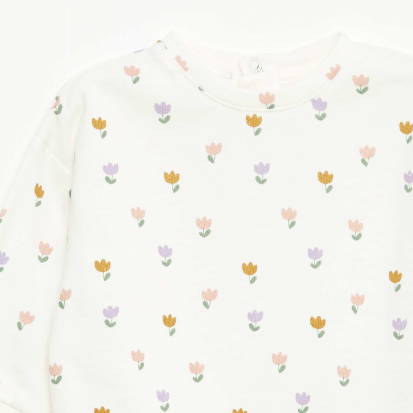 Patterned Fleece Sweatshirt WHITE