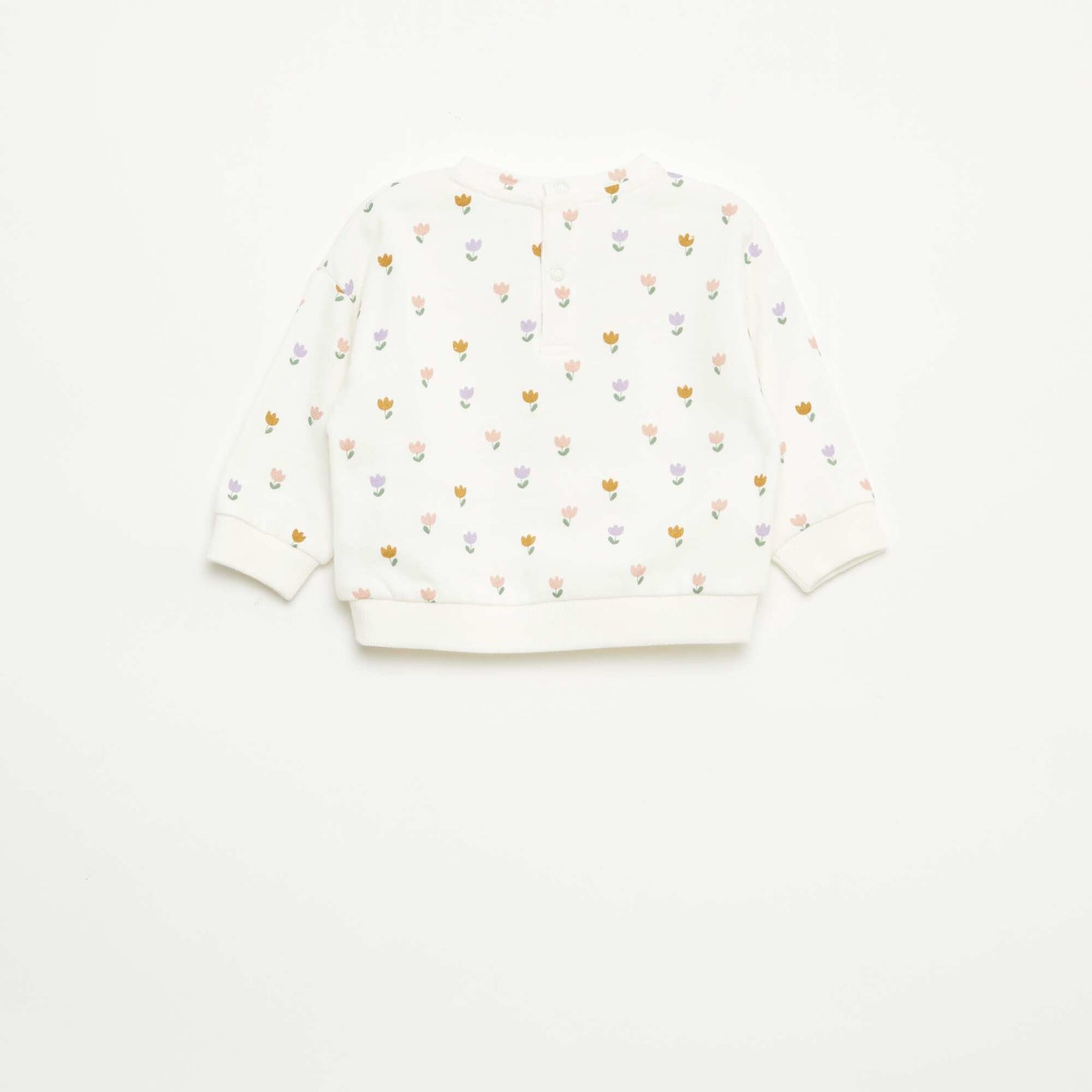 Patterned Fleece Sweatshirt WHITE