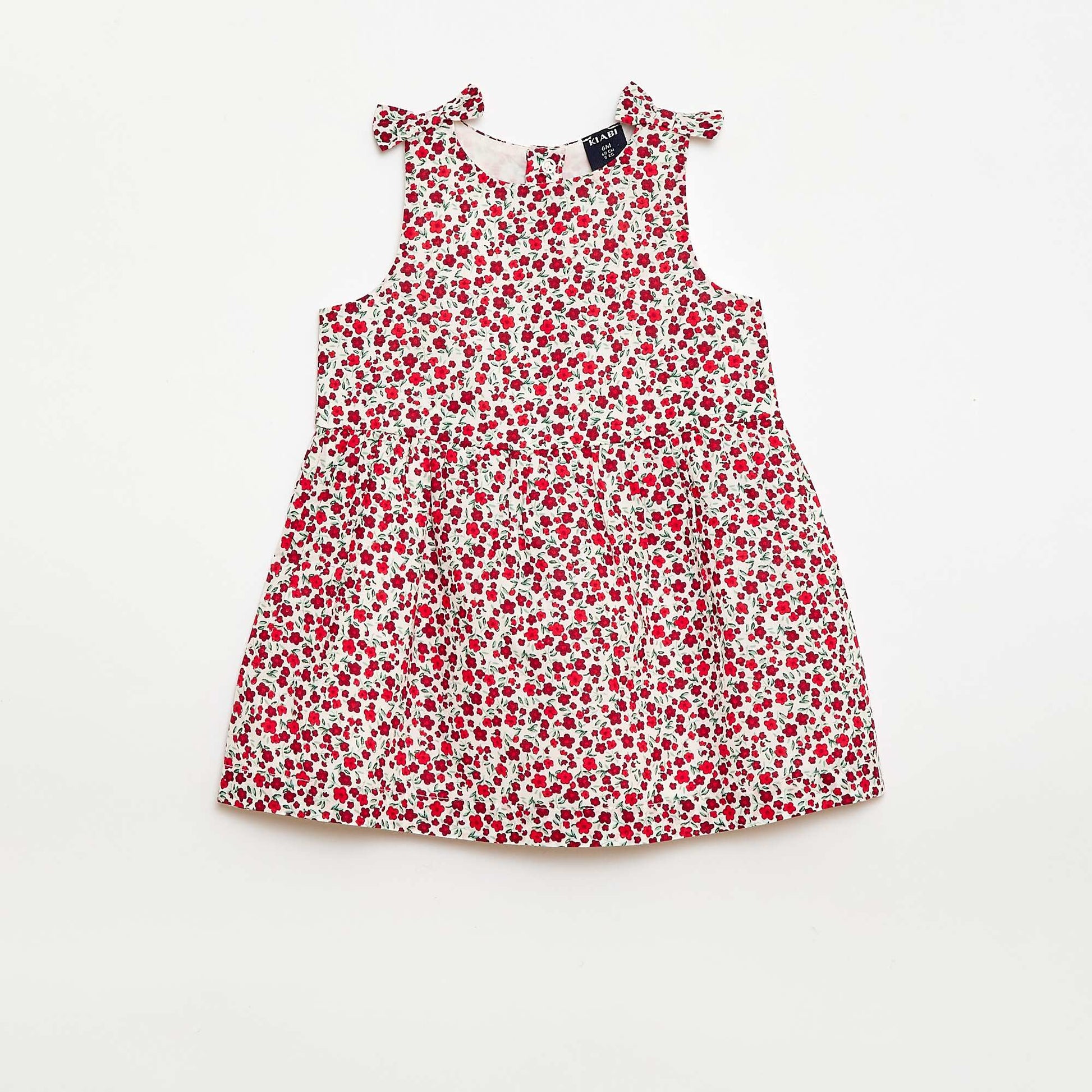 Sleeveless flared dress RED
