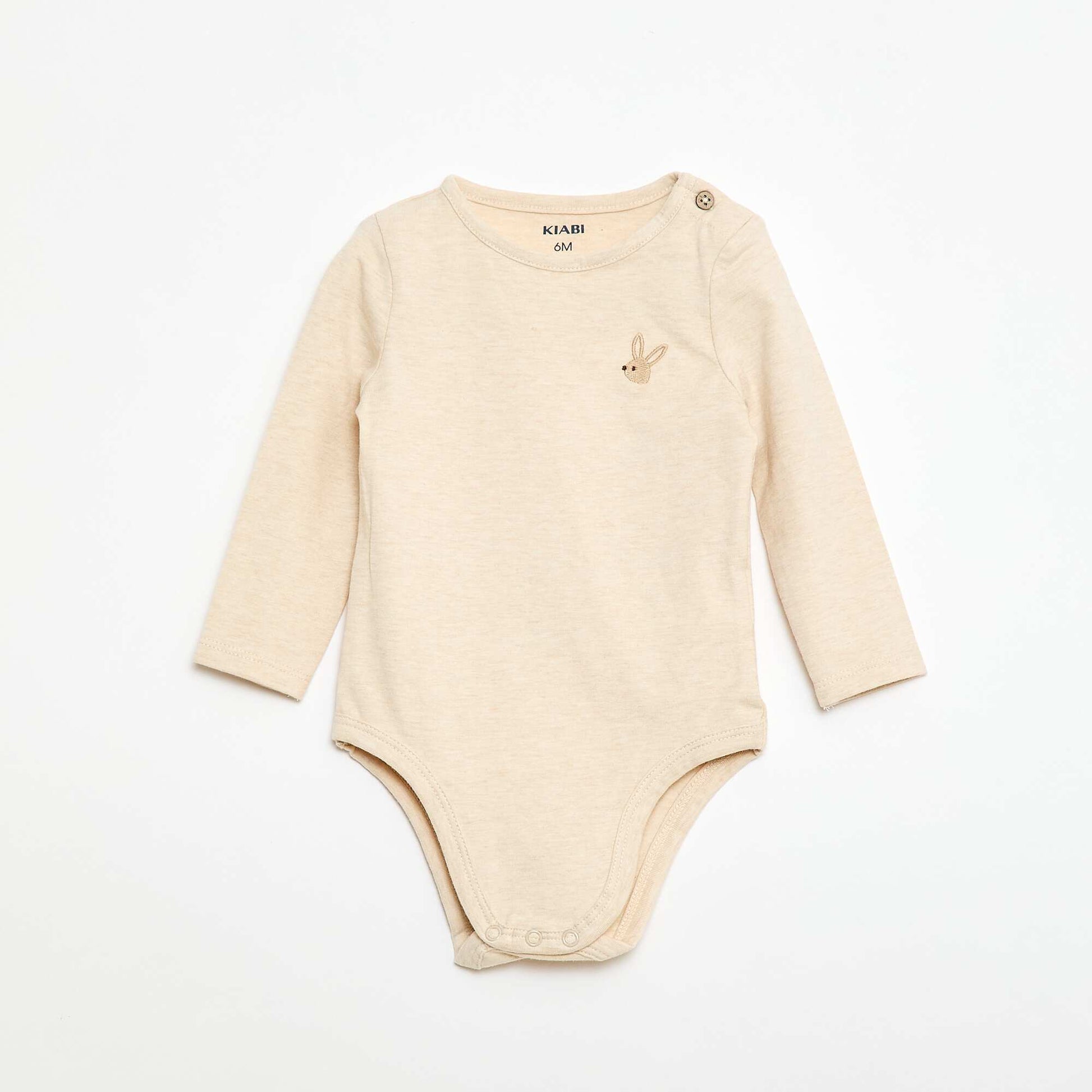 Long-sleeved bodysuit - unisex BEIGE