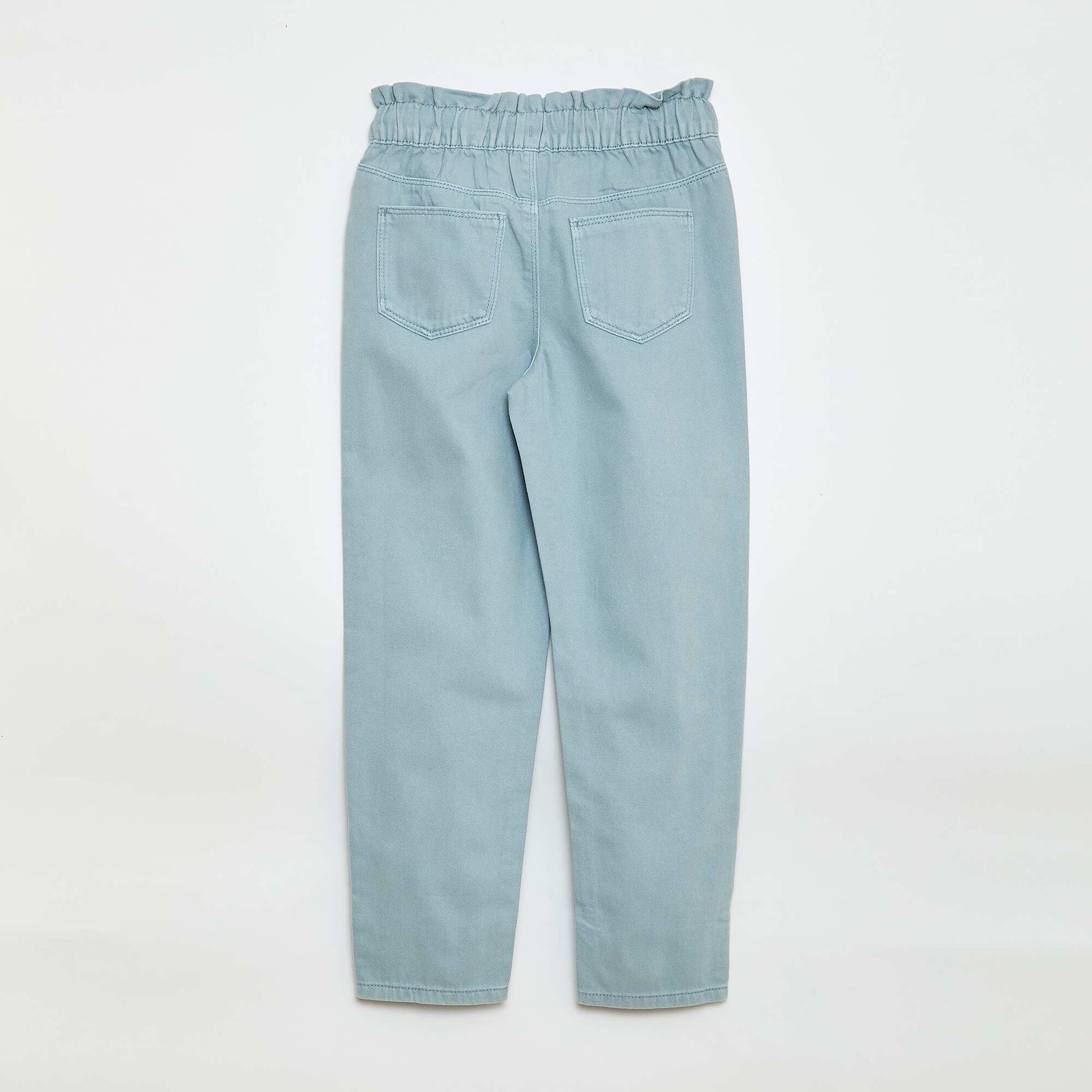 Mom Fit Denim Pants with Print BLUE