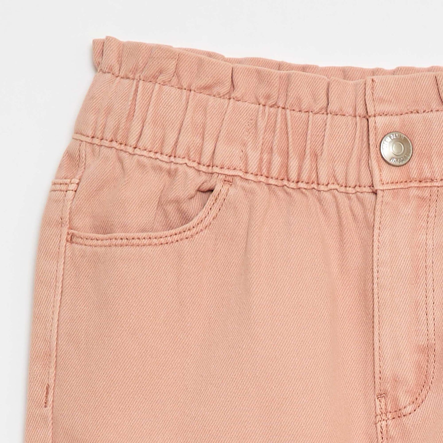 Patterned Mom Fit Denim Trousers PINK