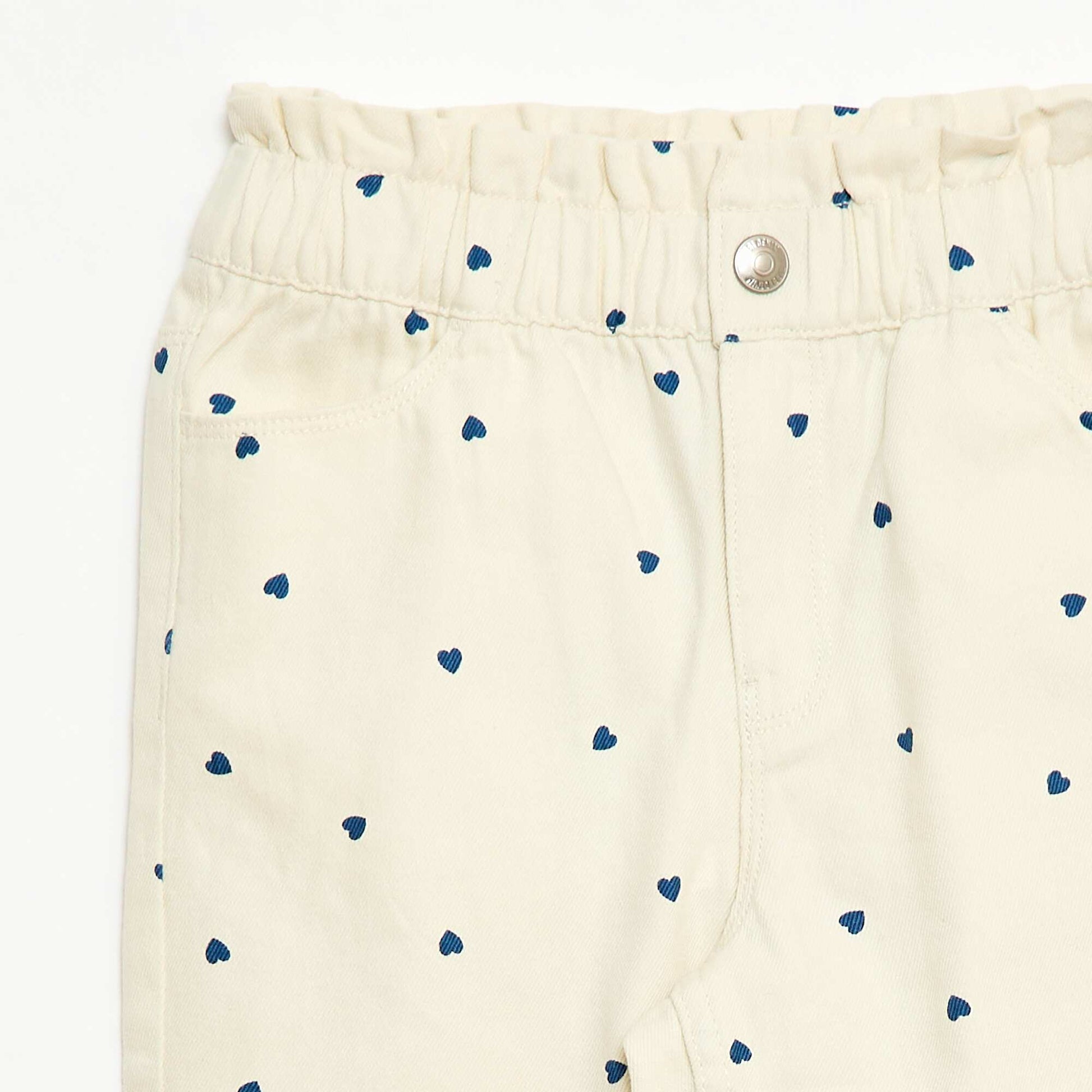 Mom Fit Denim Pants with Print WHITE