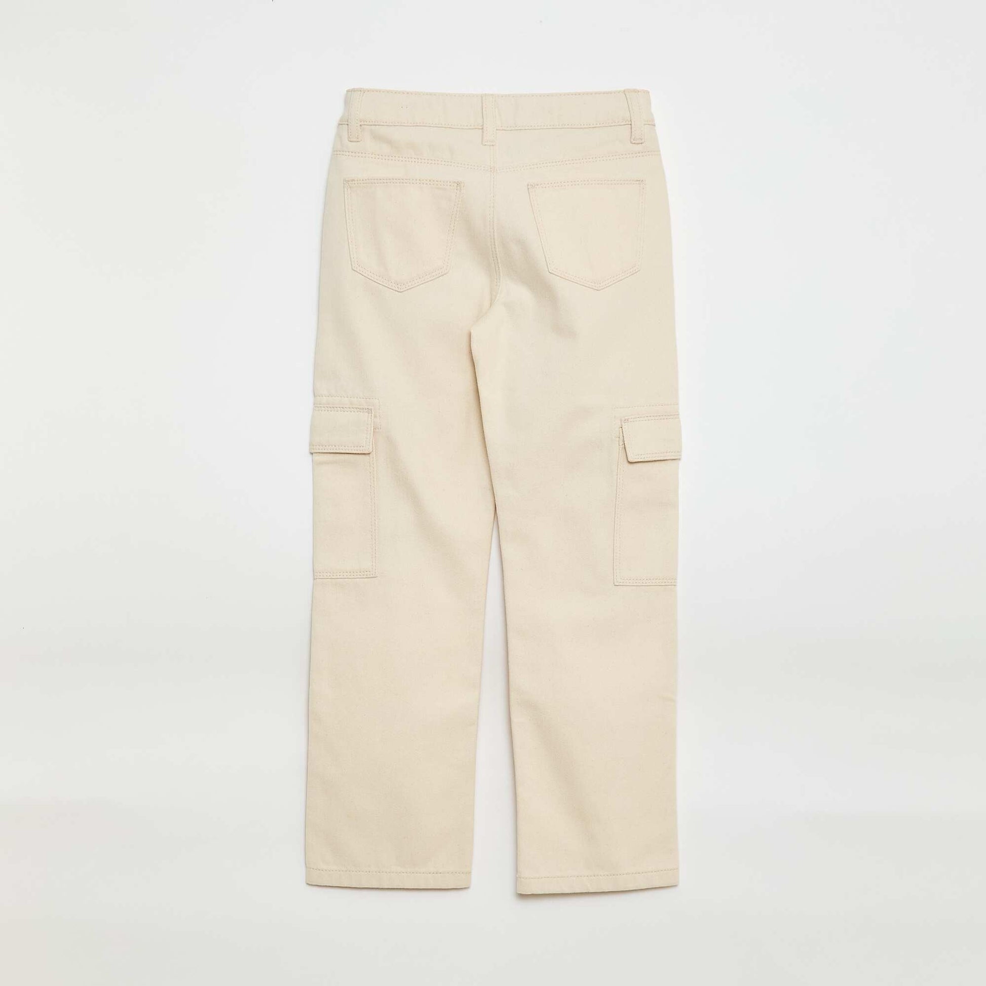 Multi-Pocket Denim Trousers WHITE