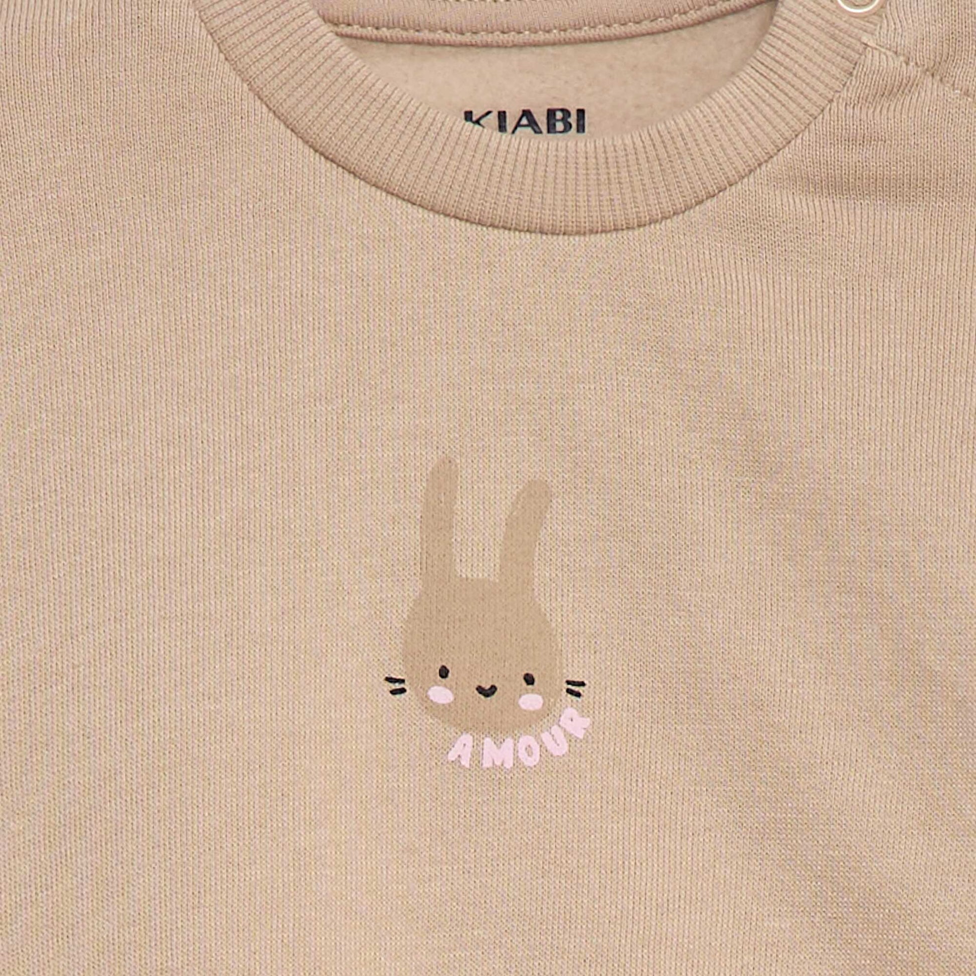 Frilled Sweatshirt & Joggers Set - 2 Piece BEIGE