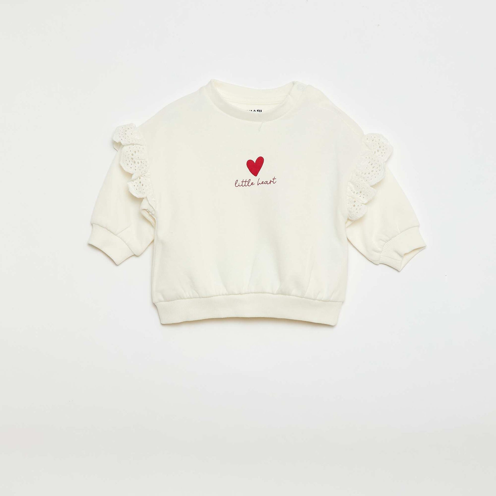 Ruffled Sweatshirt & Joggers Set - 2 Piece BEIGE