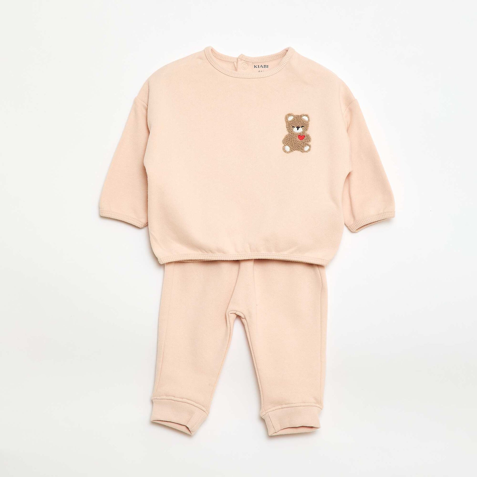 Sweatshirt and patterned joggers set PINK
