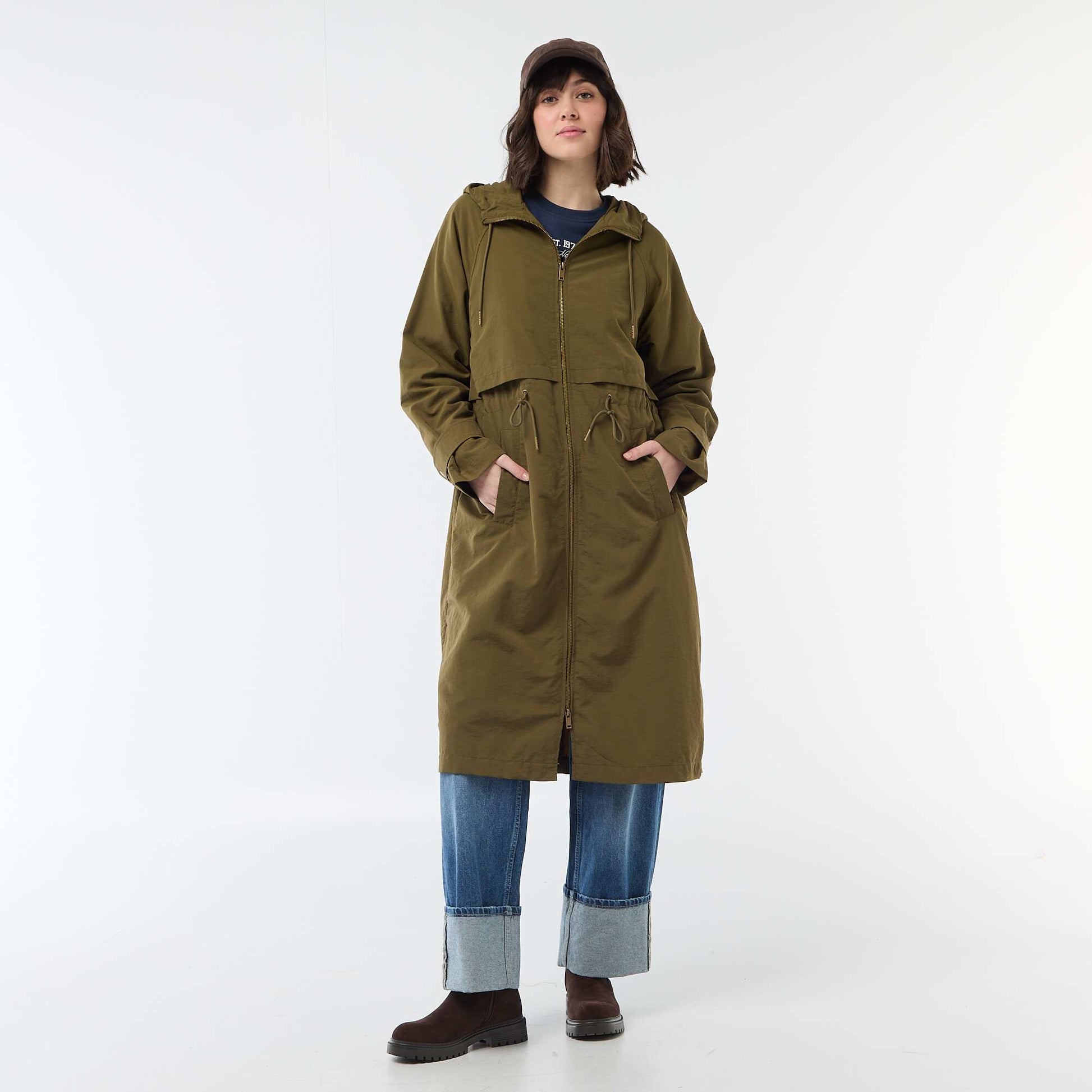 Hooded Raincoat GREEN