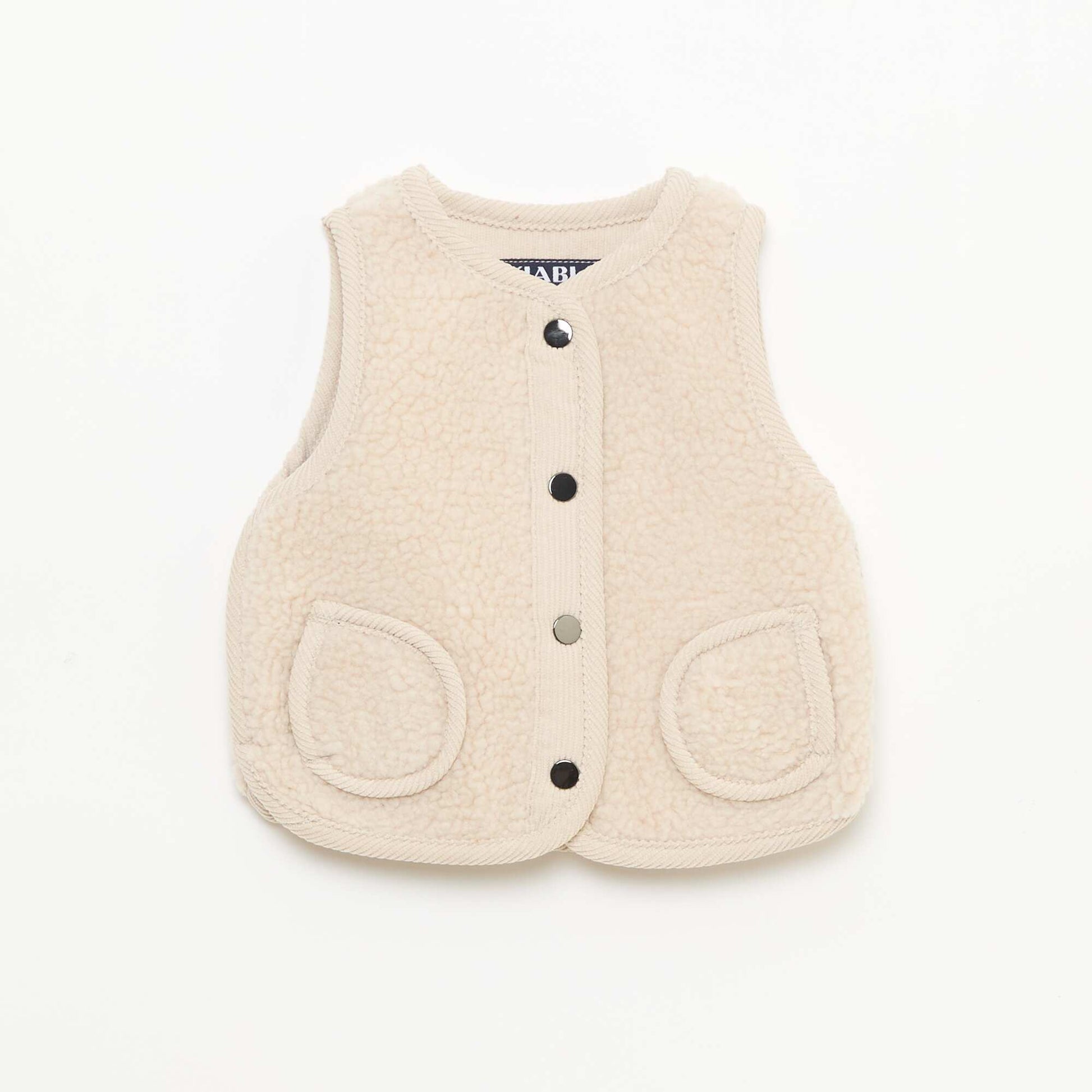 Sleeveless Sherpa Vest BEIGE
