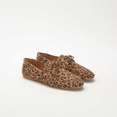 Leopard Print Boat Shoes BROWN