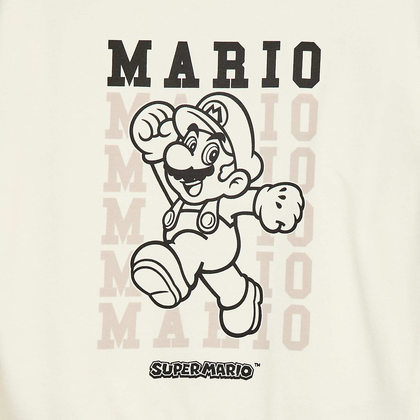 Brushed Fleece 'Super Mario' Print Sweatshirt WHITE