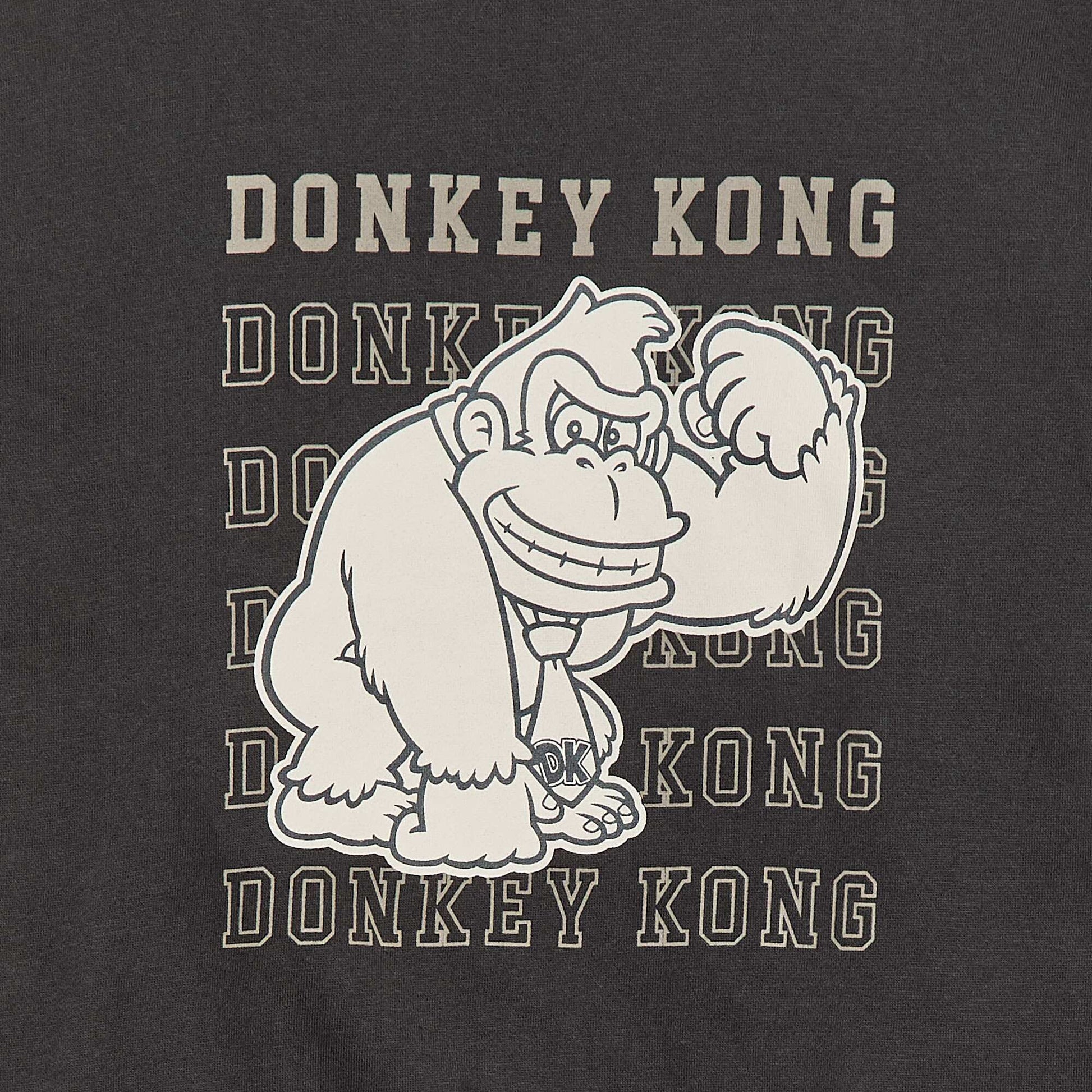 Brushed Fleece 'Donkey Kong' Print Sweatshirt GREY