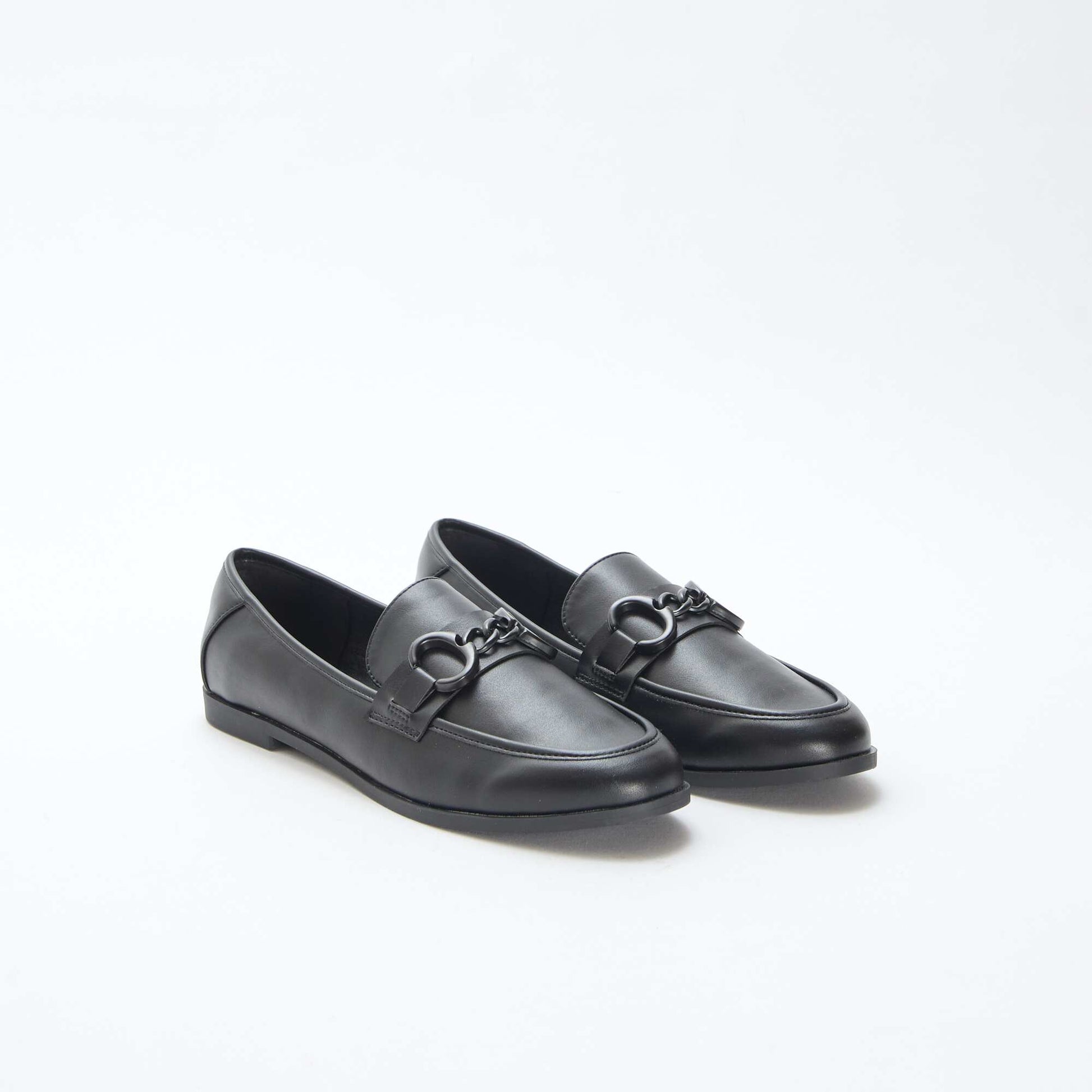 Chain Detail Loafers BLACK