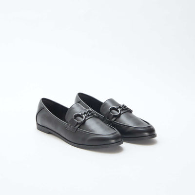 Chain Detail Loafers BLACK