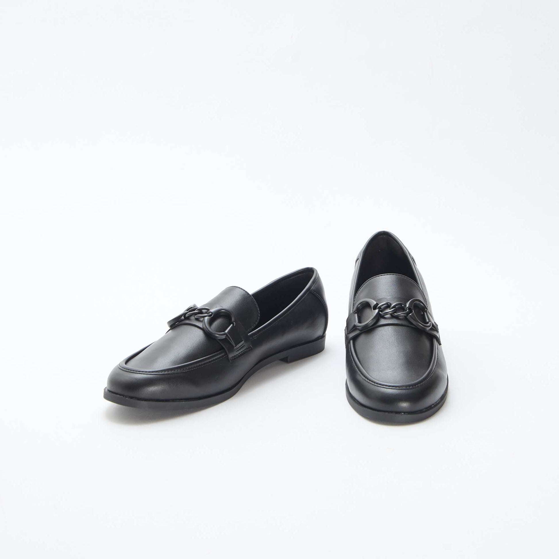 Chain Detail Loafers BLACK