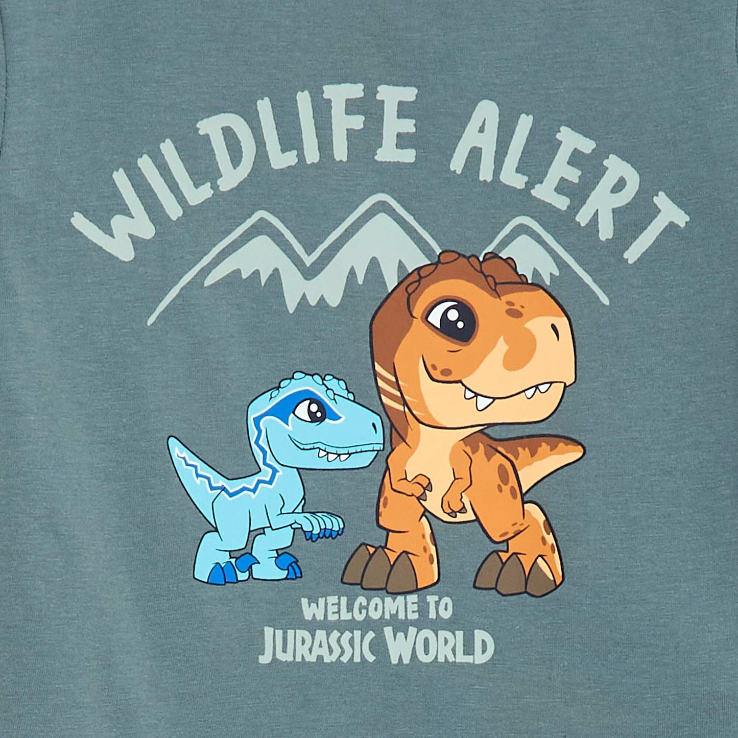 'Jurassic World' Print Long Pajamas GREEN
